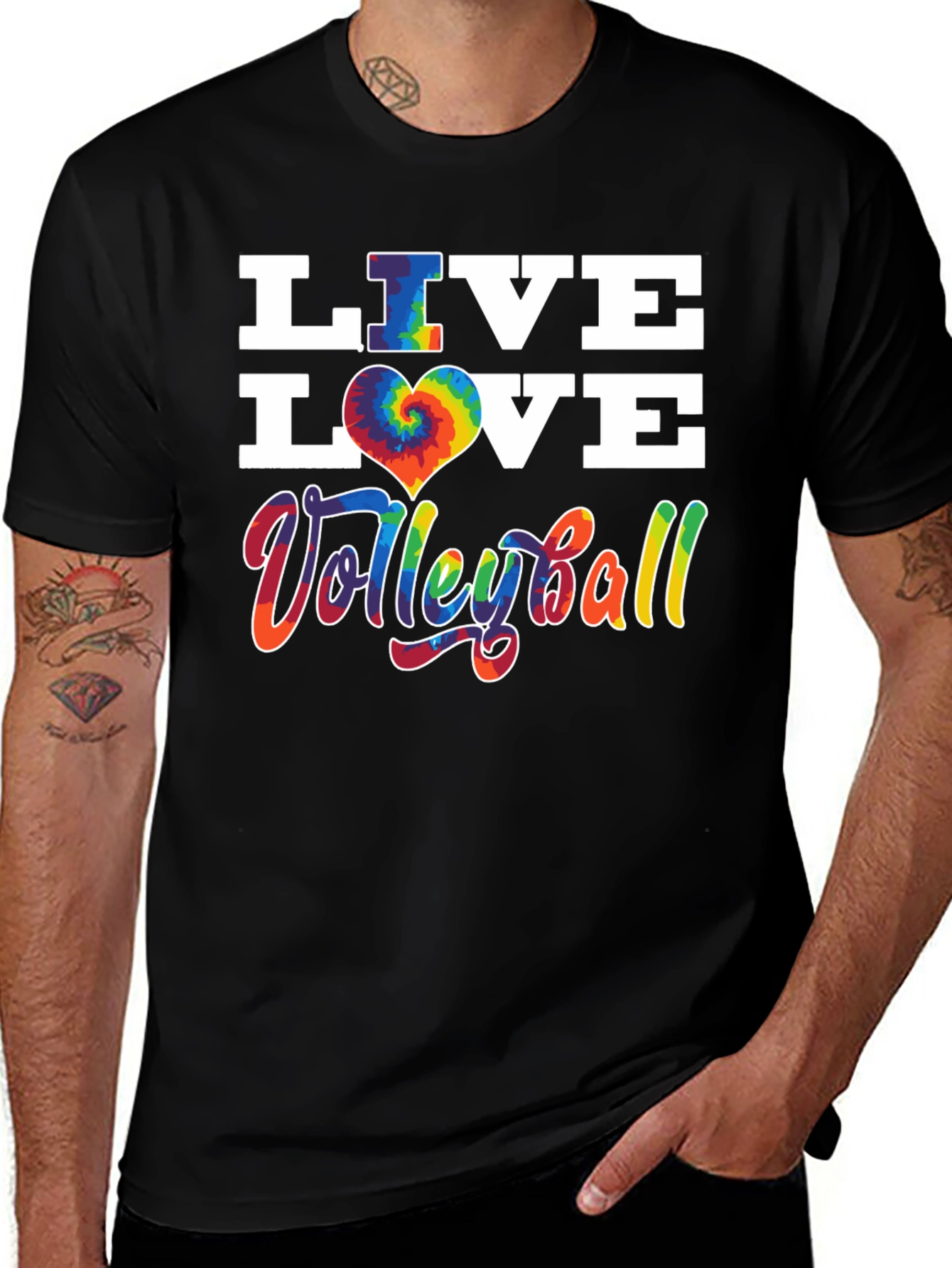 Variant 27 of Live Love Volleyball Tie-Dye T-Shirt