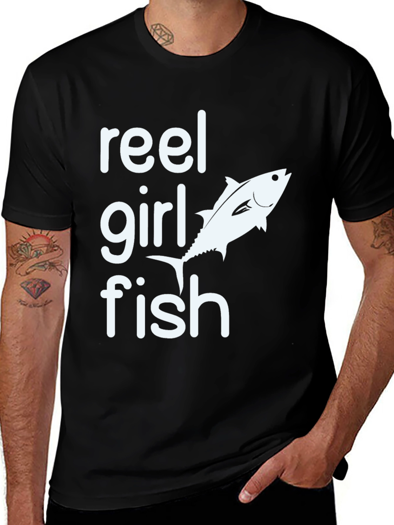Variant 28 of Reel Girl Fish Black T-Shirt
