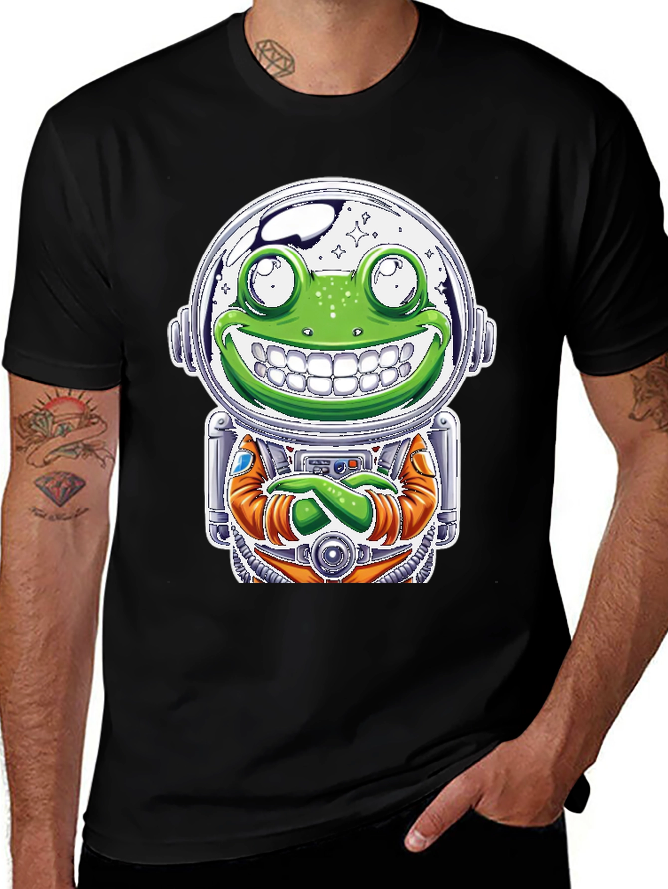 Variant 30 of Frog Astronaut Graphic T-Shirt - Space Explorer Tee