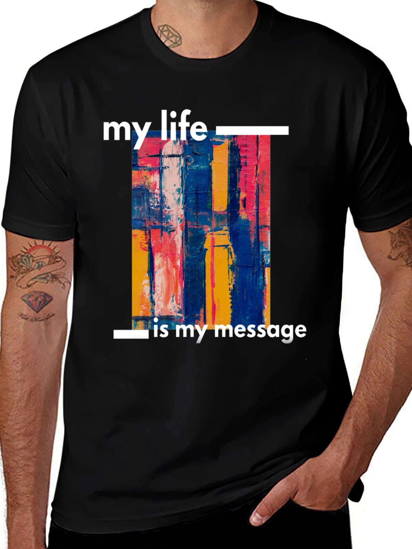 Variant 8 of My Life Is My Message Graphic Tee - Black