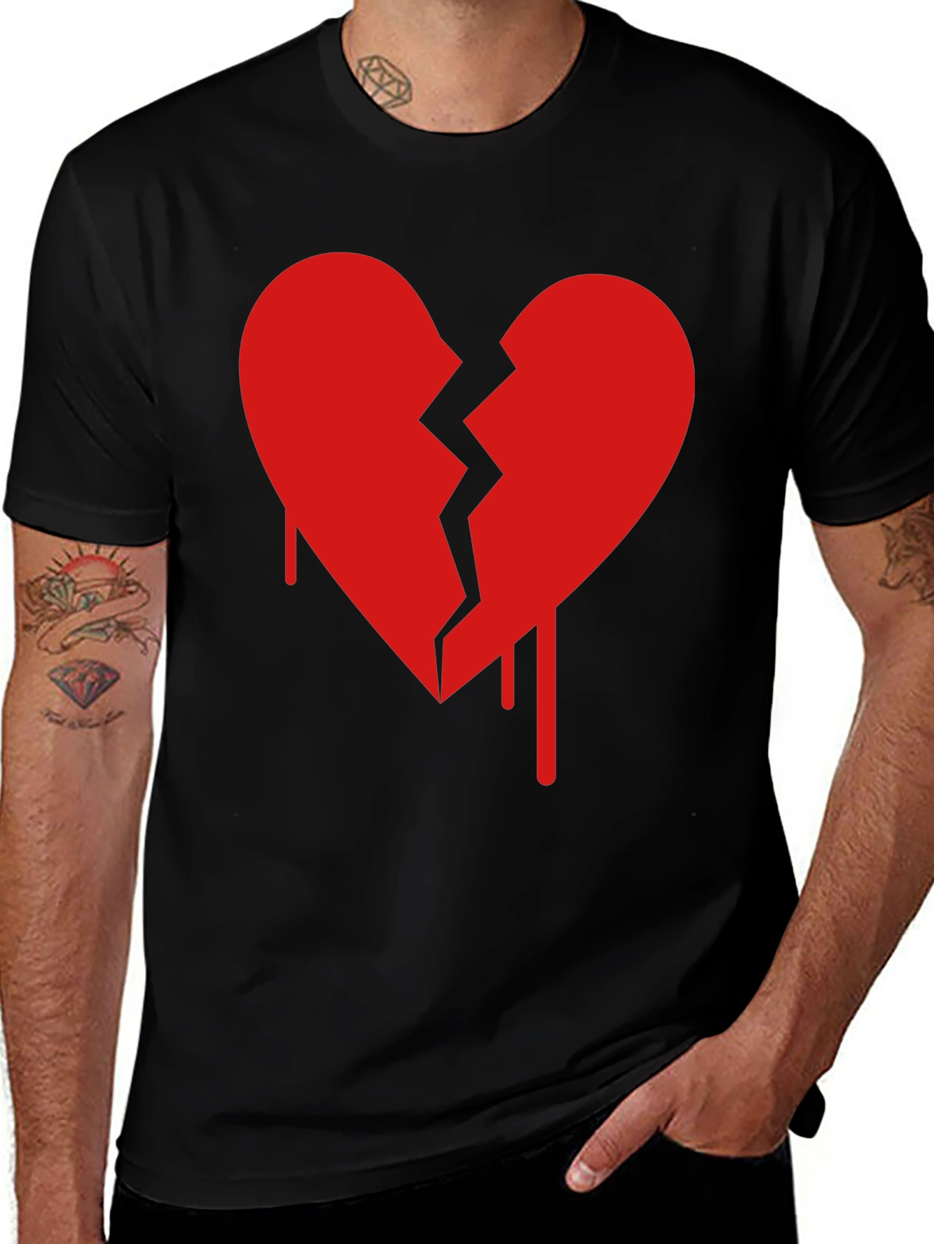 Variant 19 of Broken Heart Graphic Tee - Mens Casual Shirt