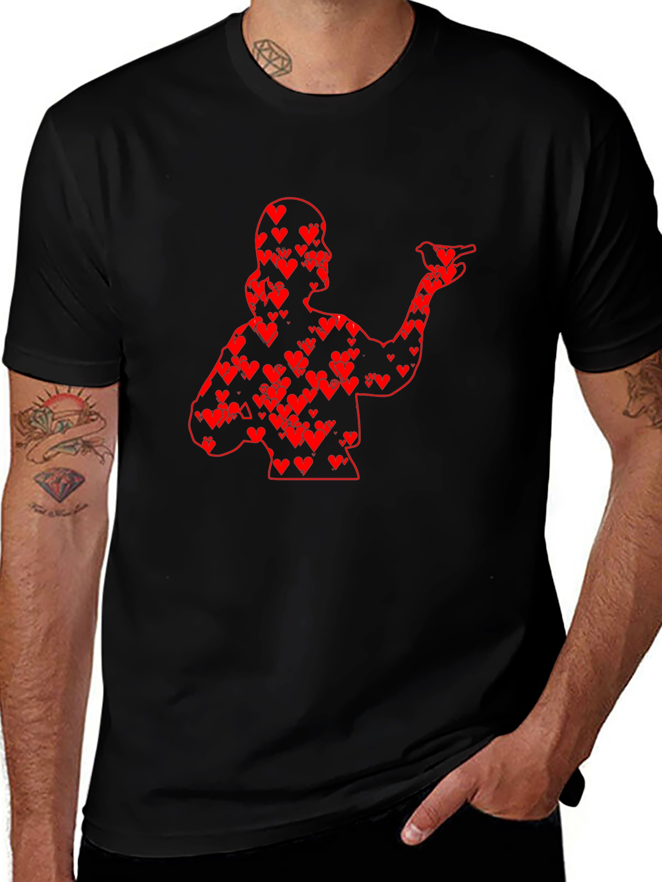 Variant 19 of Heart Filled Silhouette T-Shirt