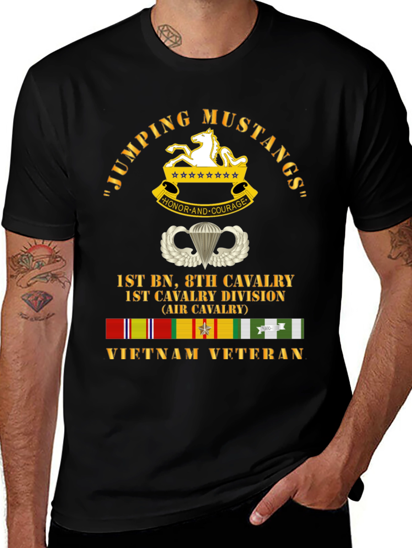 Variant 4 of Jumping Mustangs Vietnam Veteran T-Shirt