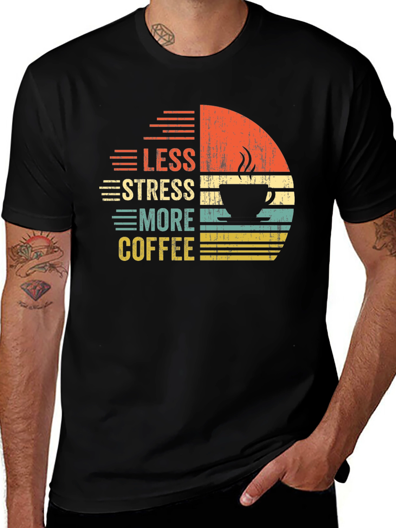 Variant 30 of Less Stress More Coffee Graphic Tee