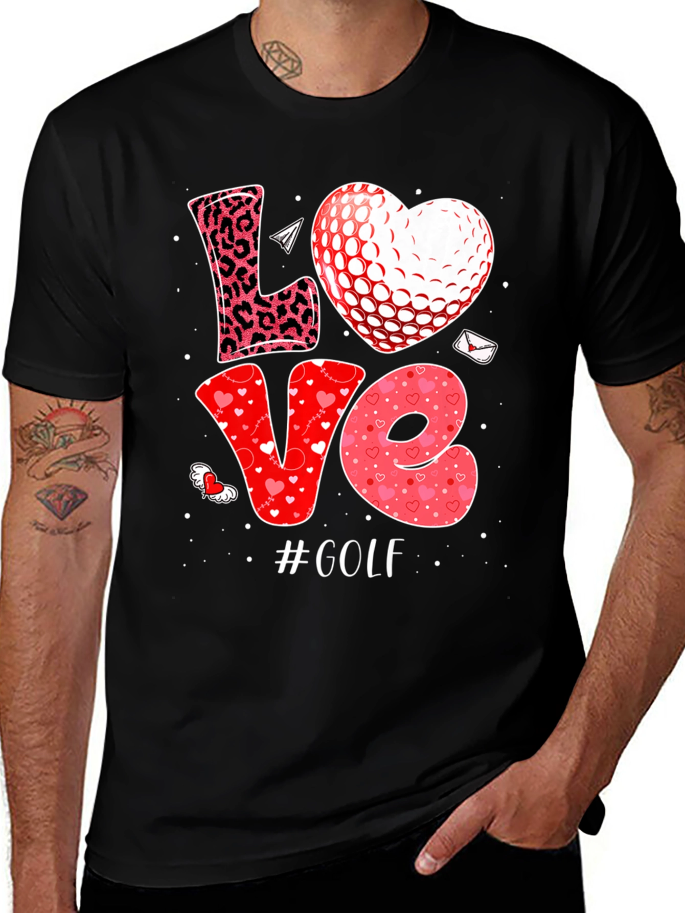 Variant 7 of Love Golf Valentines Day Graphic Tee