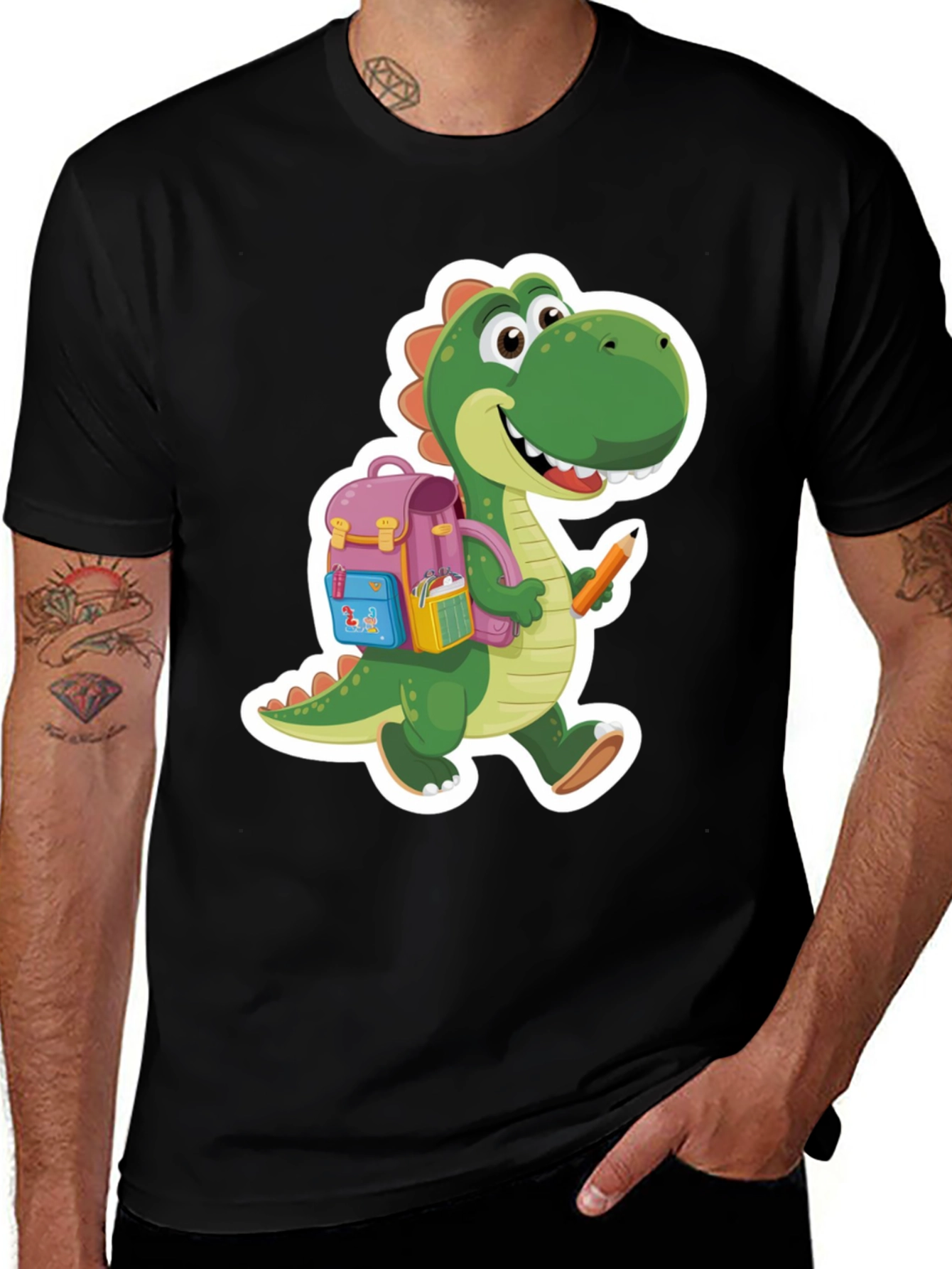 Variant 7 of Dinosaur School T-Shirt: Back to School Style