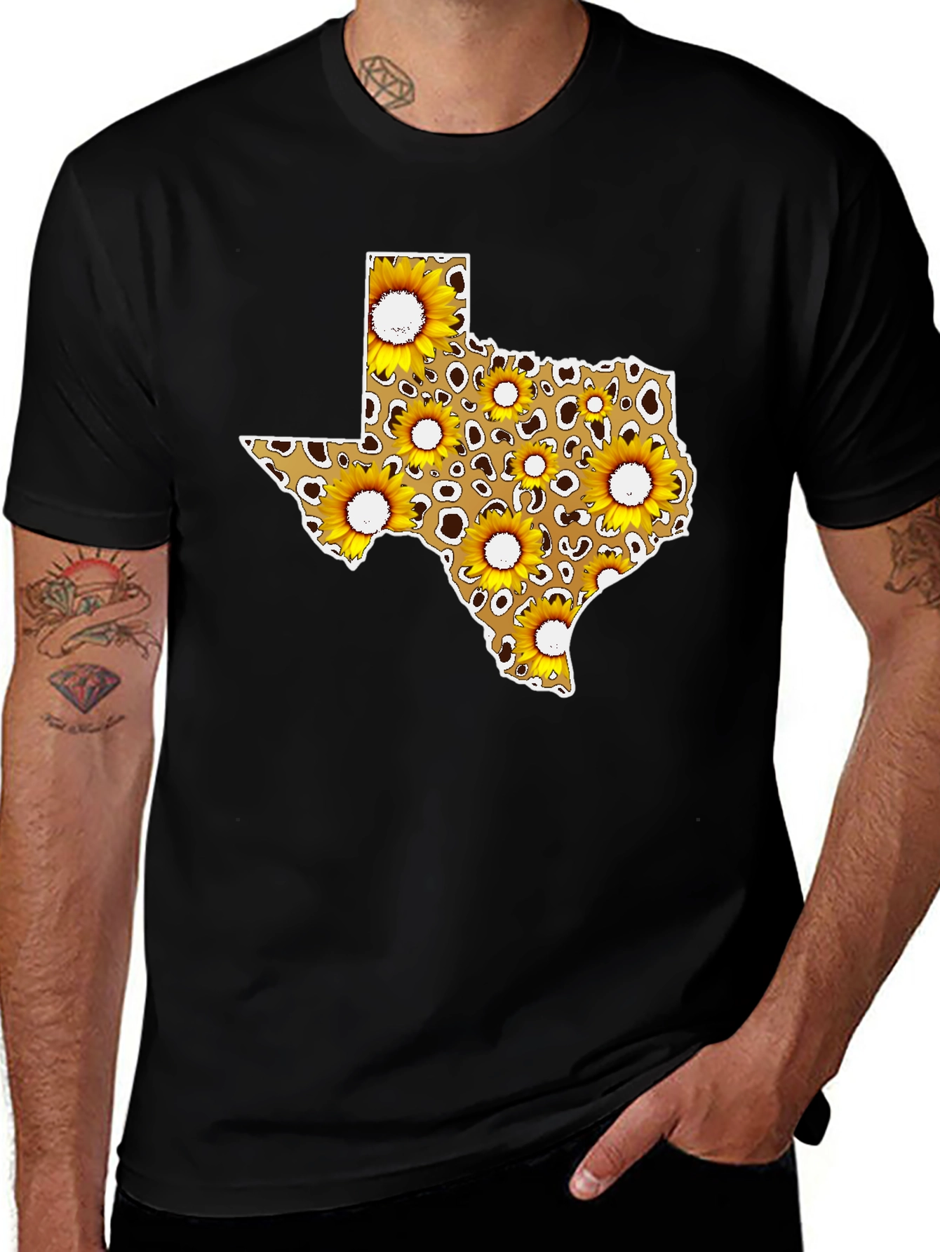 Variant 22 of Texas Sunflower Leopard Print T-Shirt