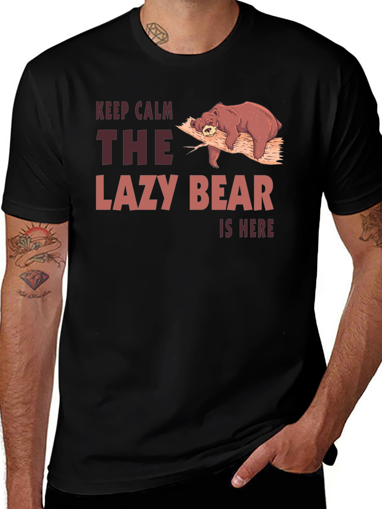 Variant 20 of Lazy Bear Graphic Tee - Keep Calm T-Shirt