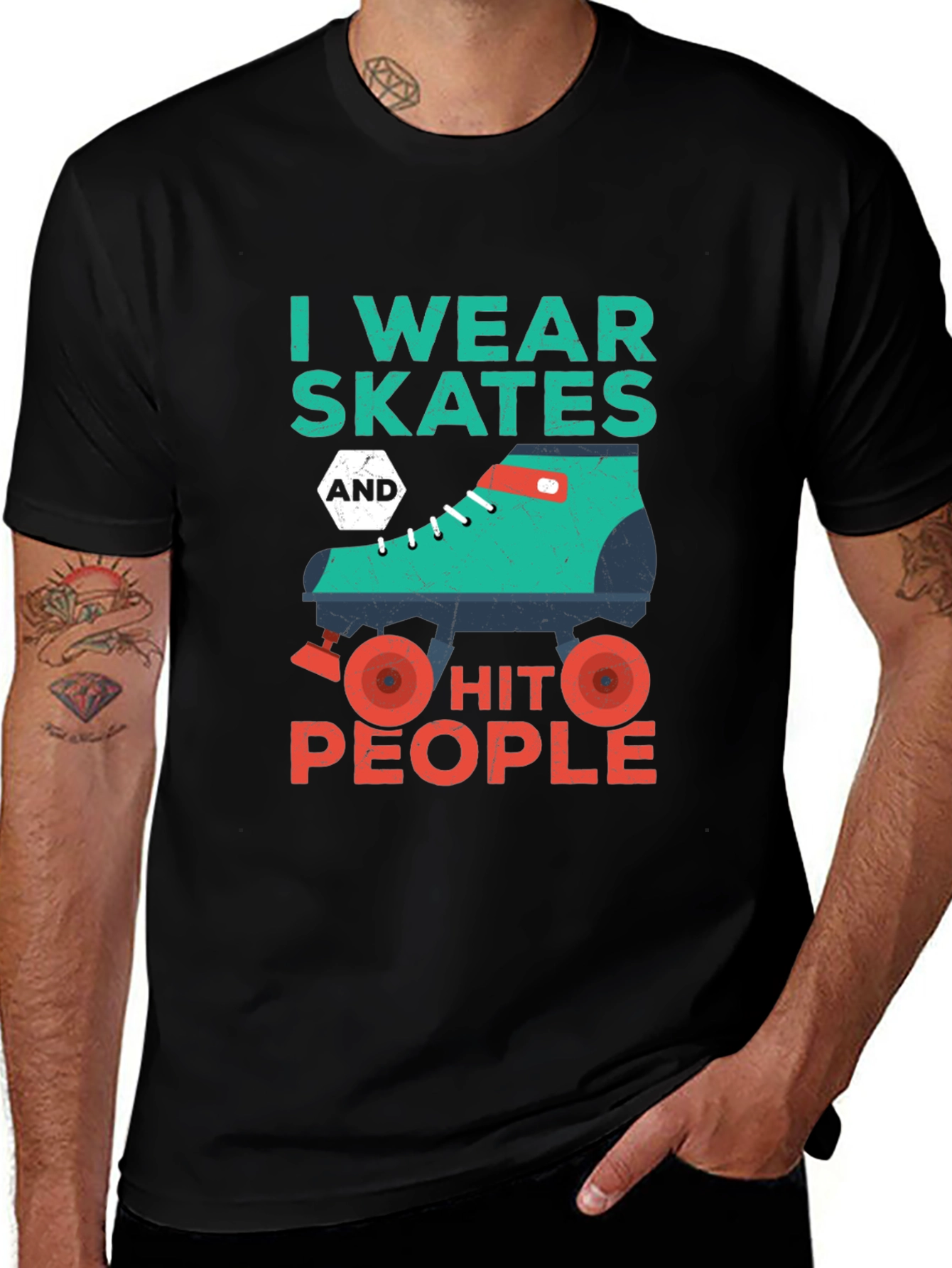 Variant 22 of I Wear Skates and Hit People T-Shirt