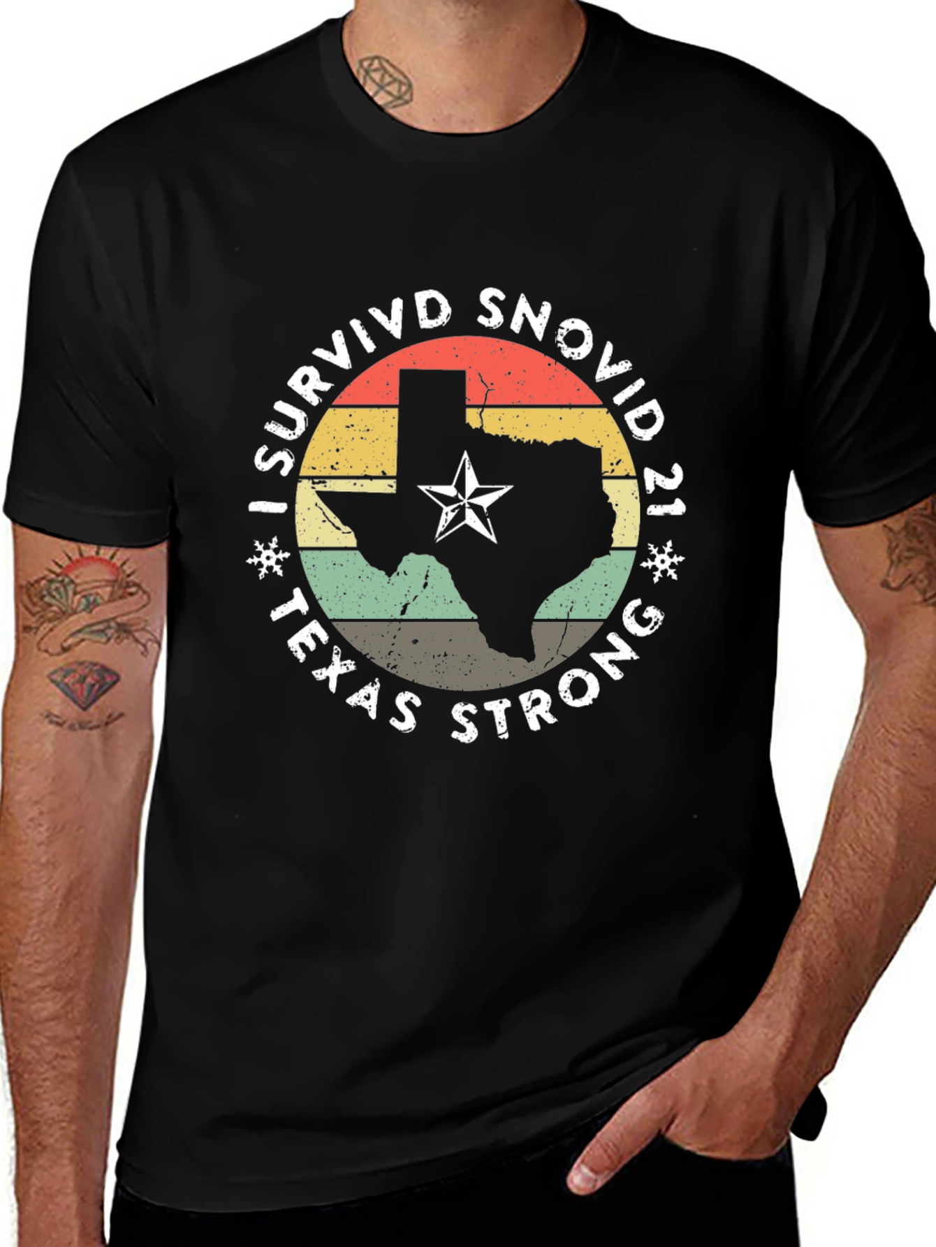 I Survived Snovid 21' Texas Strong T-Shirt