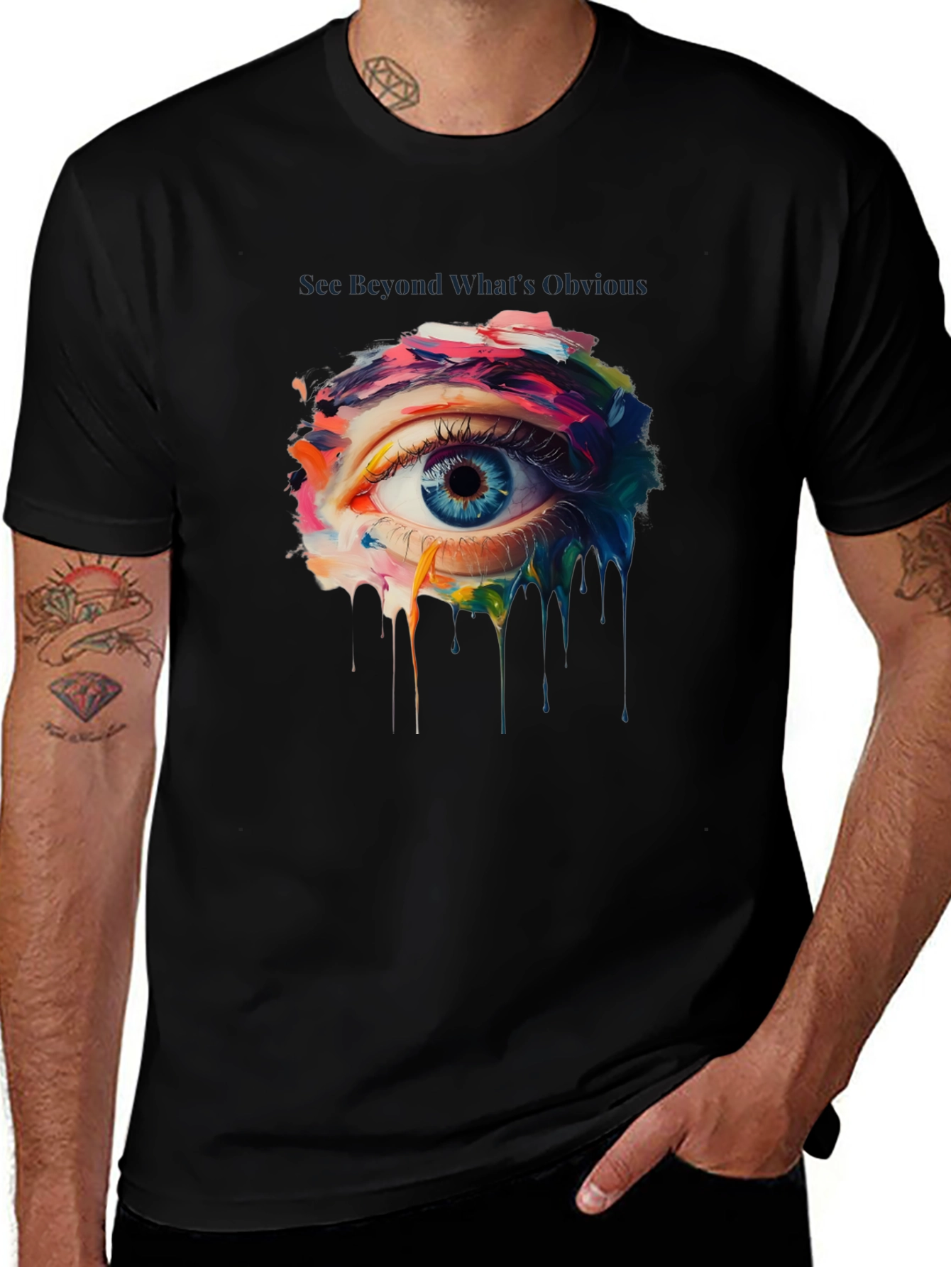 Variant 6 of Eye See Beyond Graphic T-Shirt - Artistic Design