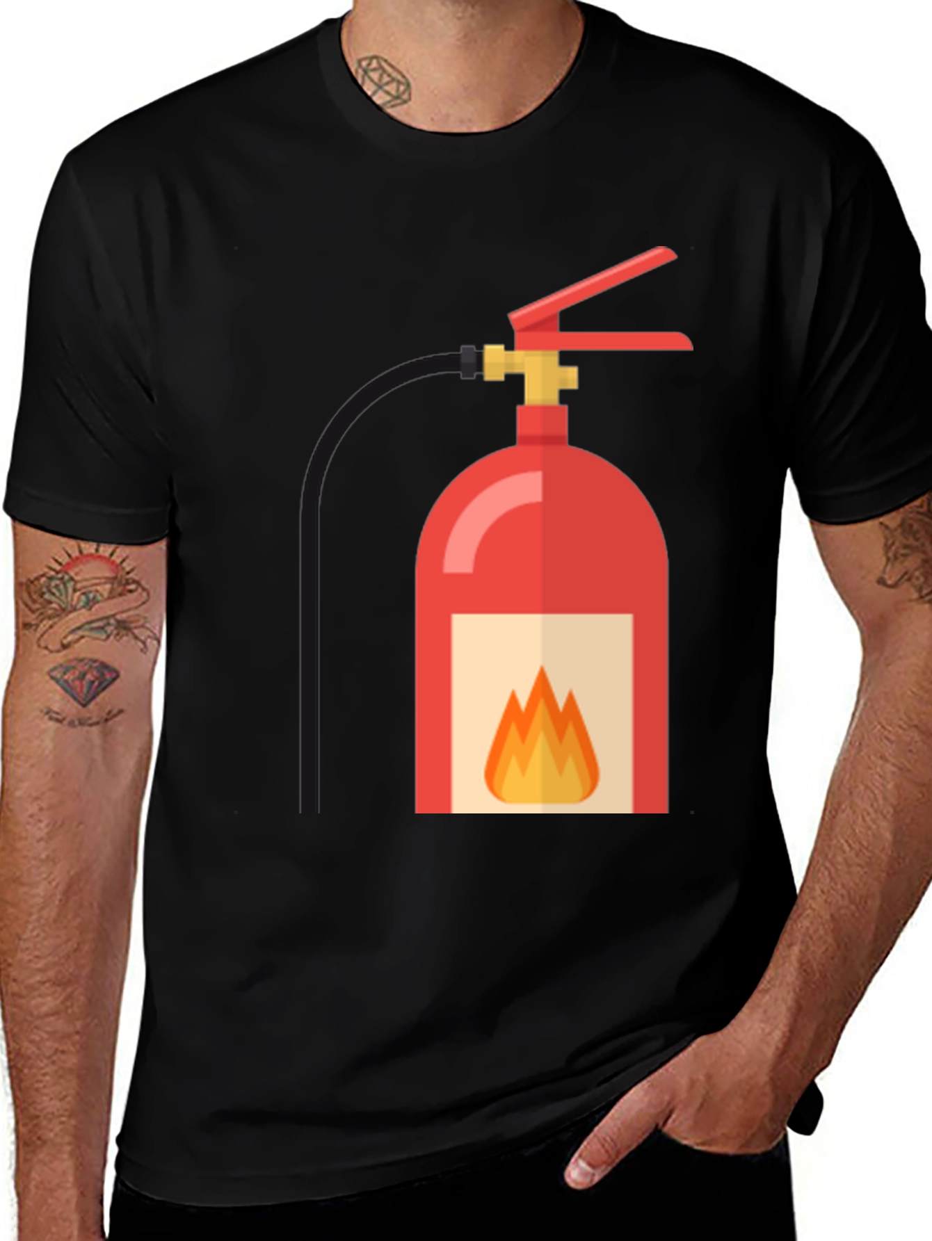 Variant 15 of Fire Extinguisher Graphic Tee - Safety First Style