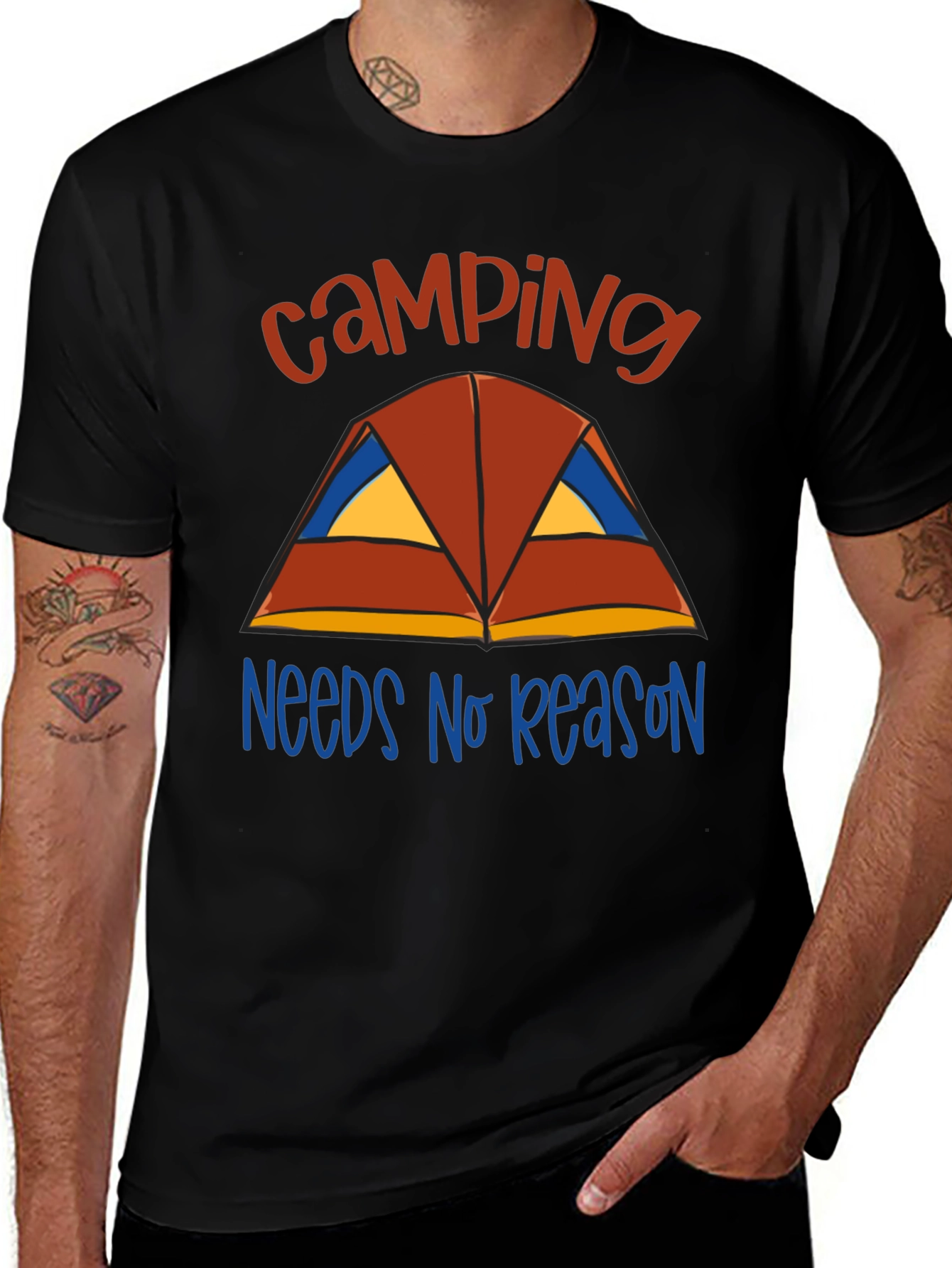 Variant 2 of Camping Needs No Reason T-Shirt