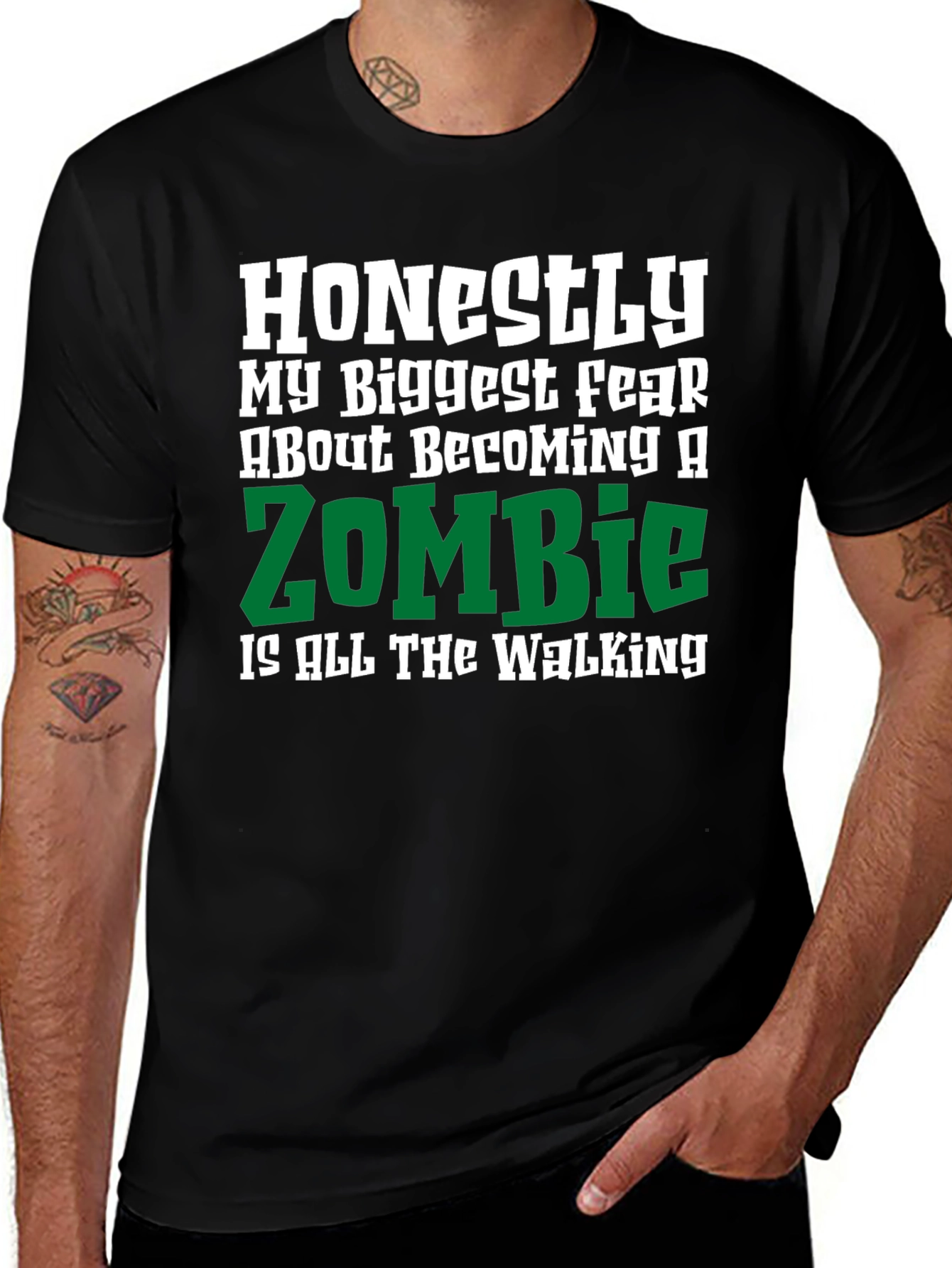 Variant 7 of Funny Zombie Walking T-Shirt - Humor Novelty Tee