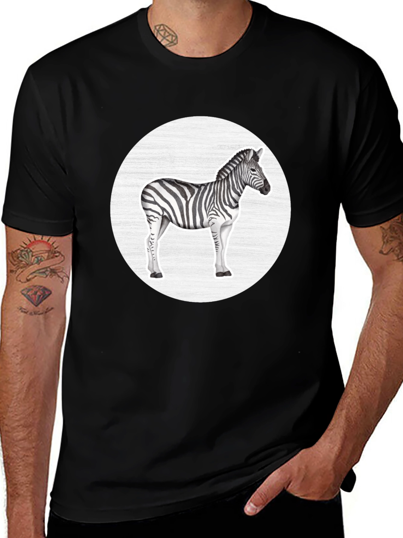 Variant 2 of Zebra Graphic Tee - Black Casual T-Shirt