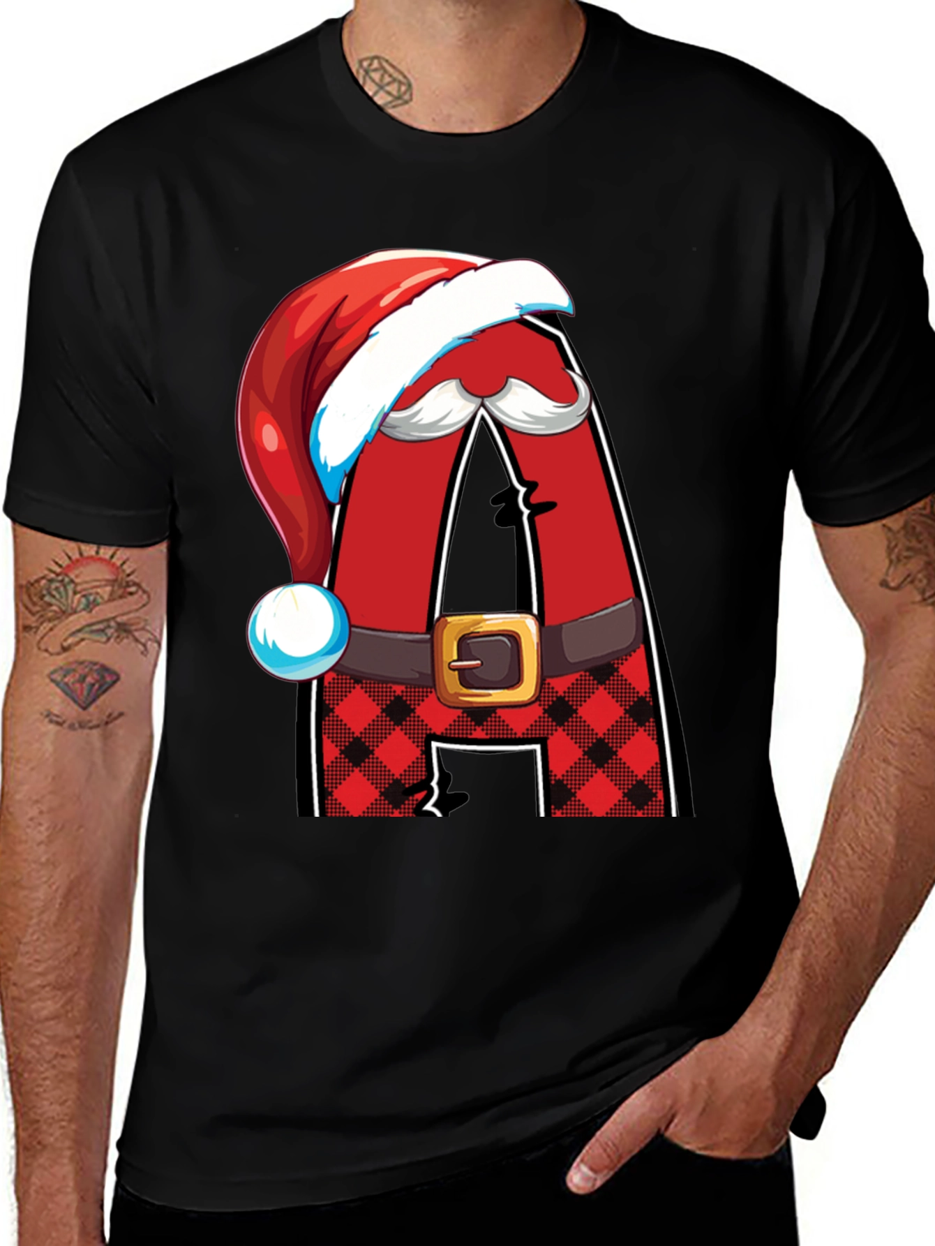 Festive Santa Letter A Holiday T-Shirt
