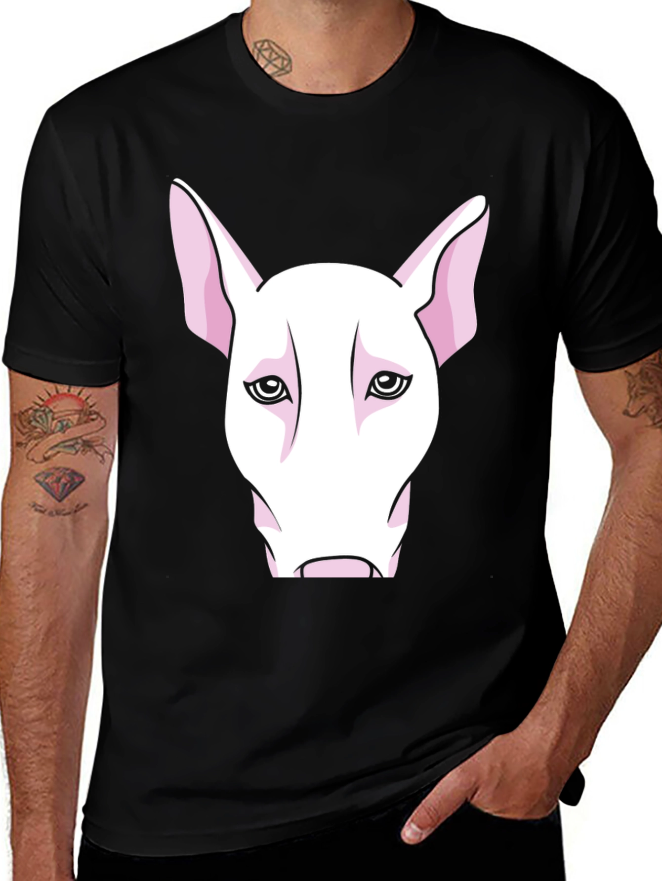 Variant 2 of Bull Terrier Head Graphic Tee - Black