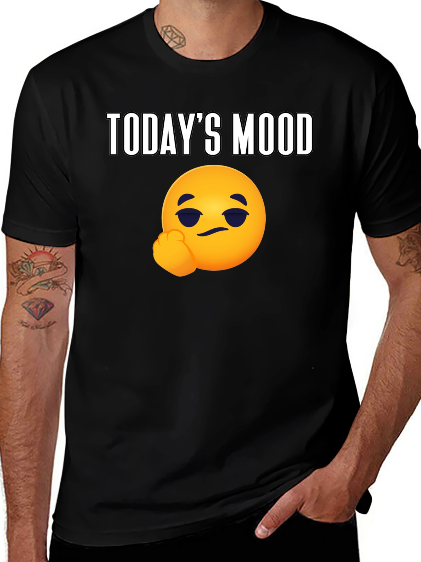 Variant 13 of Today's Mood Emoji T-Shirt - Black Cotton Tee