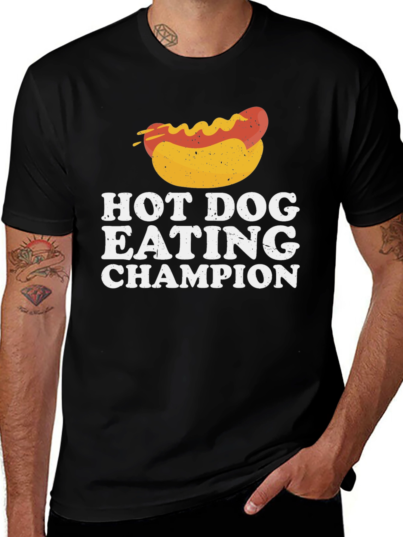 Variant 30 of Hot Dog Eating Champion Black T-Shirt
