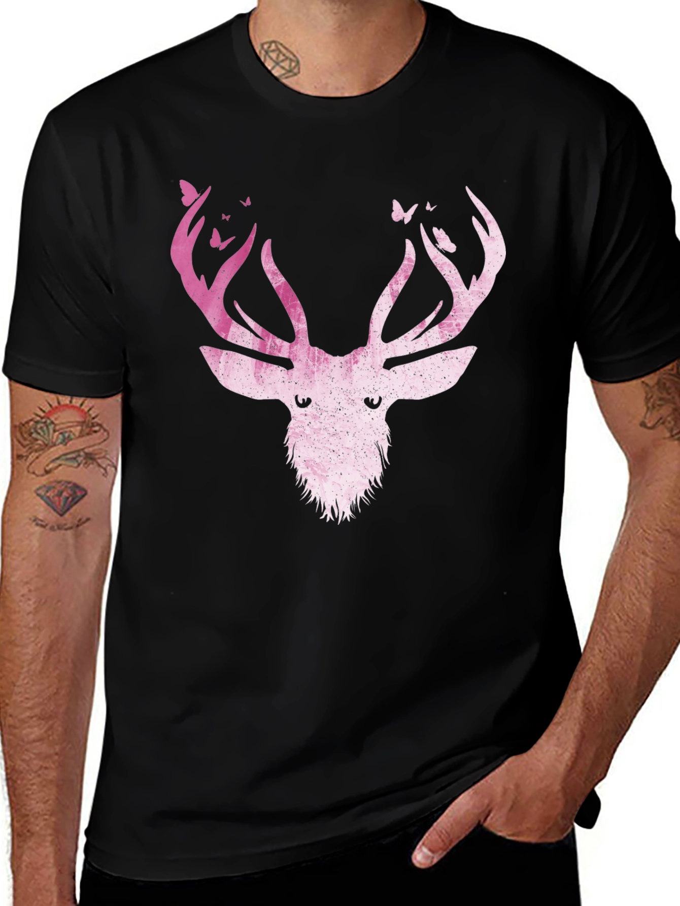 Variant 27 of Deer Antler Butterfly Graphic T-Shirt