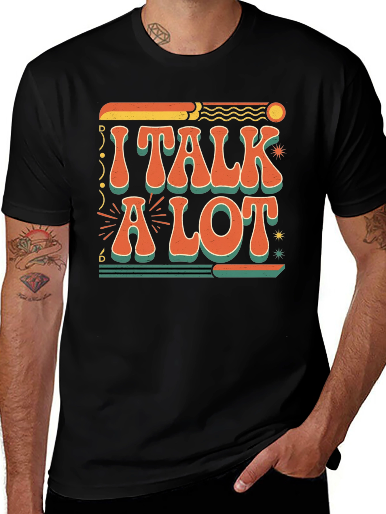 Variant 2 of I Talk A Lot Graphic Tee - Retro Style