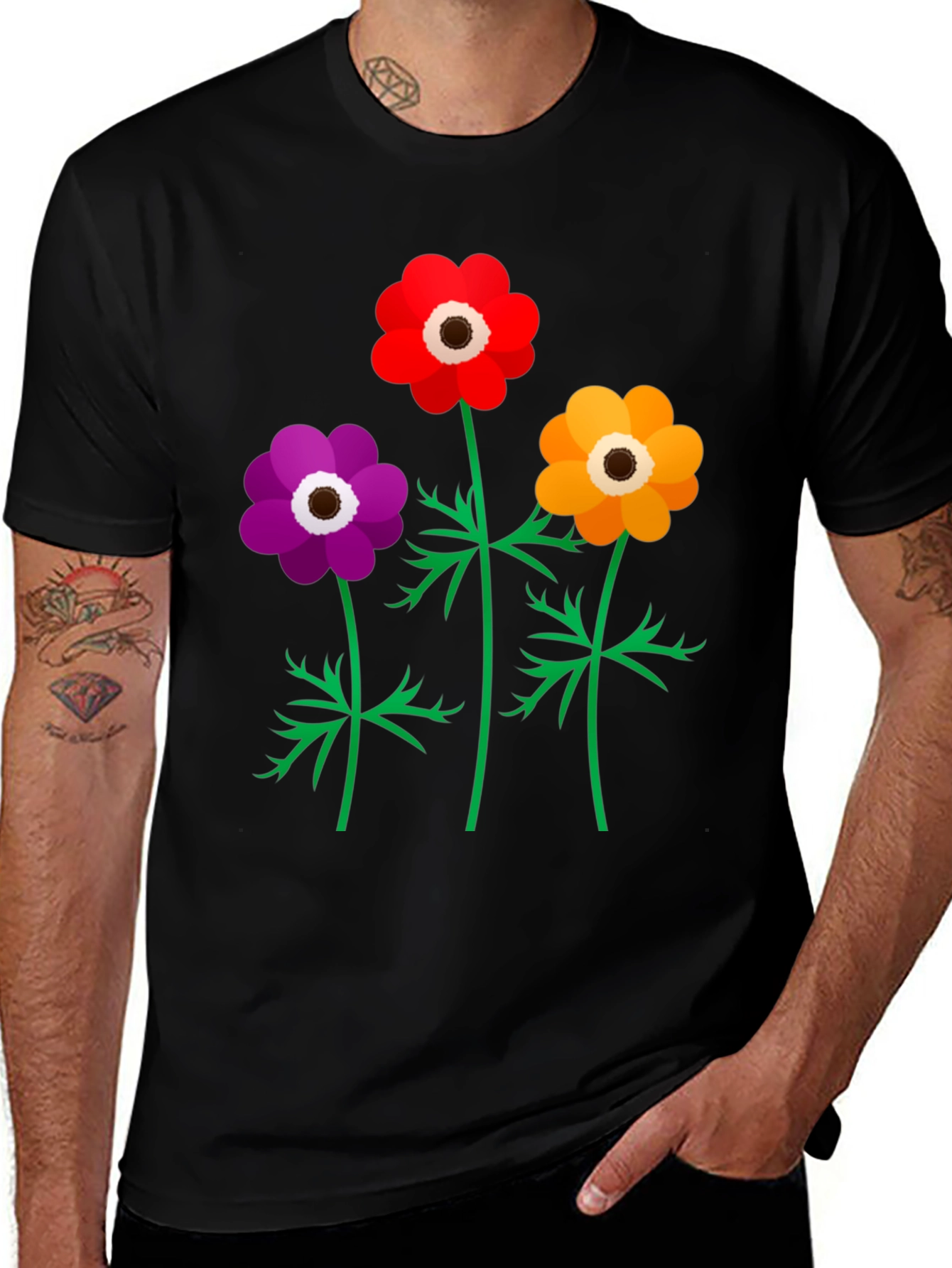 Variant 11 of Floral Anemone T-Shirt - Colorful Flower Design