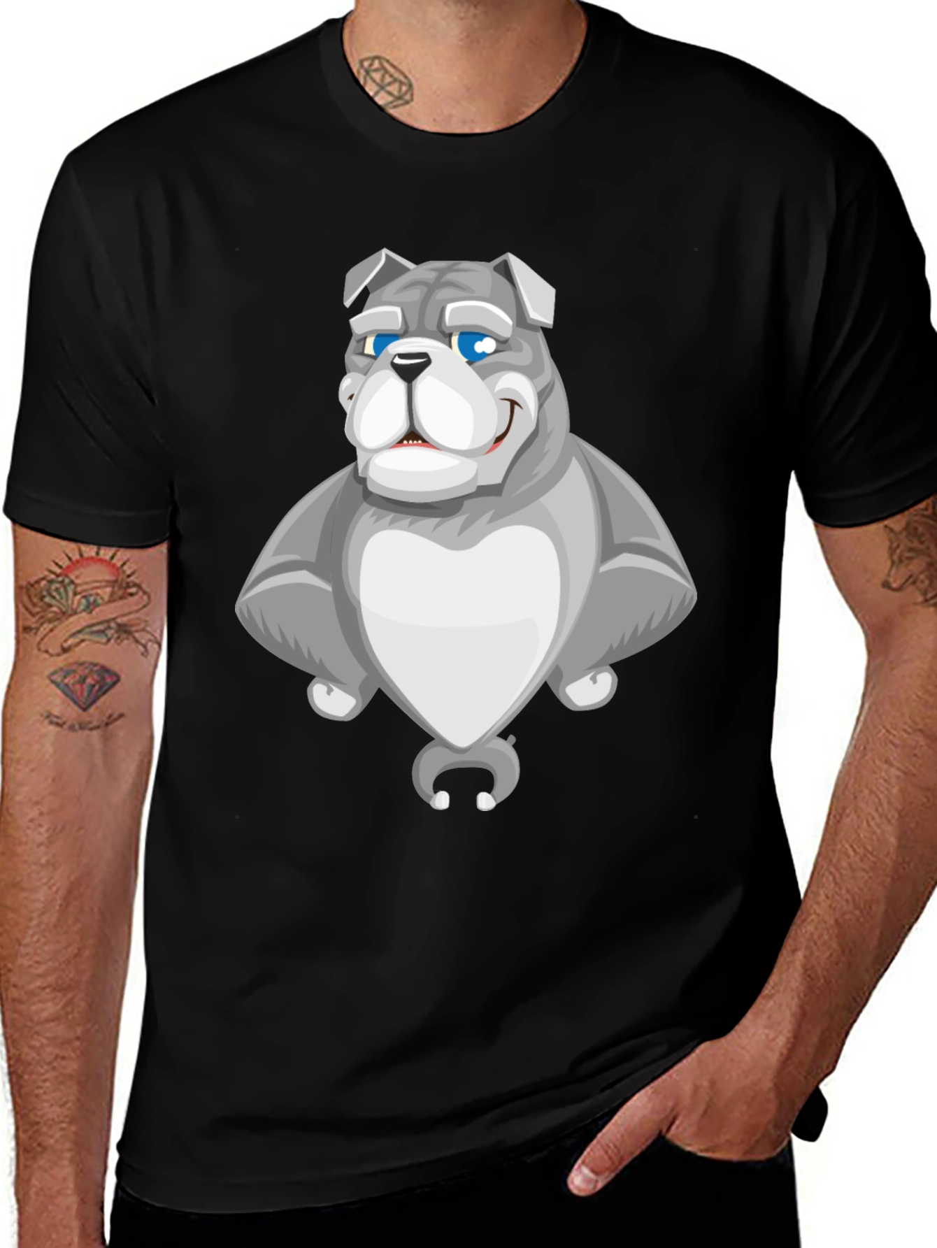 Variant 5 of Bulldog Cartoon Graphic Tee