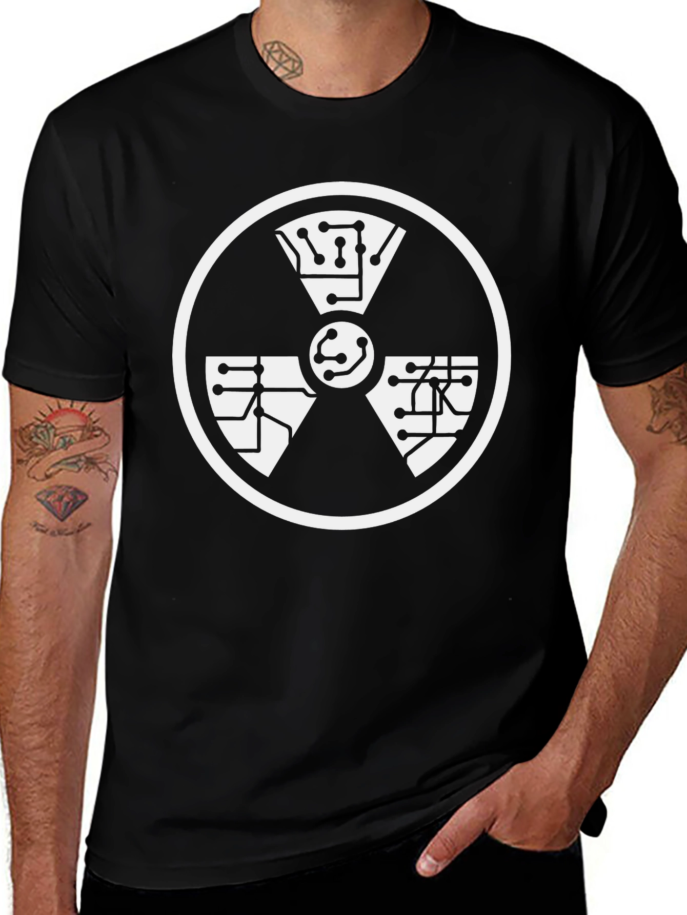 Variant 28 of Tech Radiation Symbol T-Shirt - Black