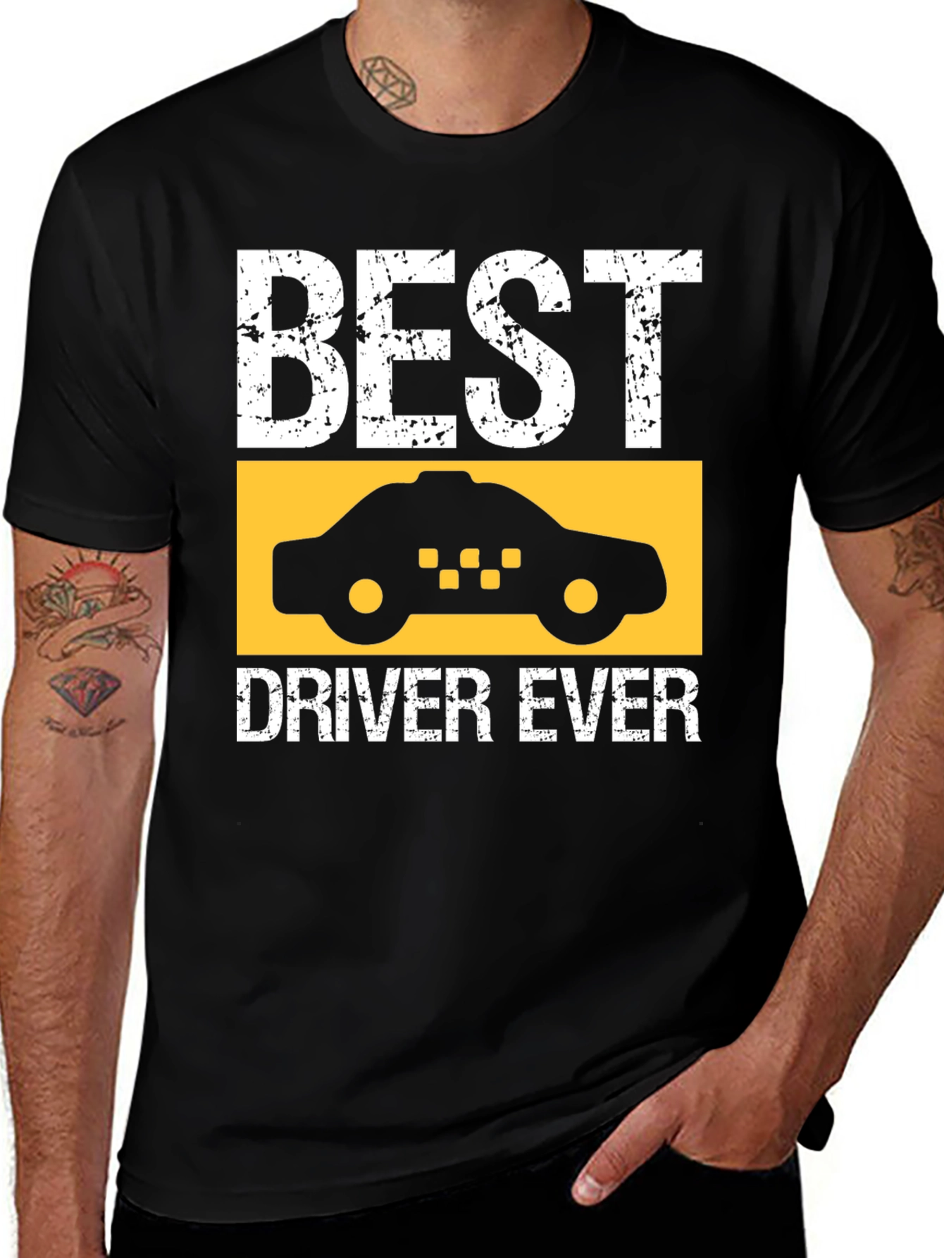 Variant 13 of Best Driver Ever Black T-Shirt