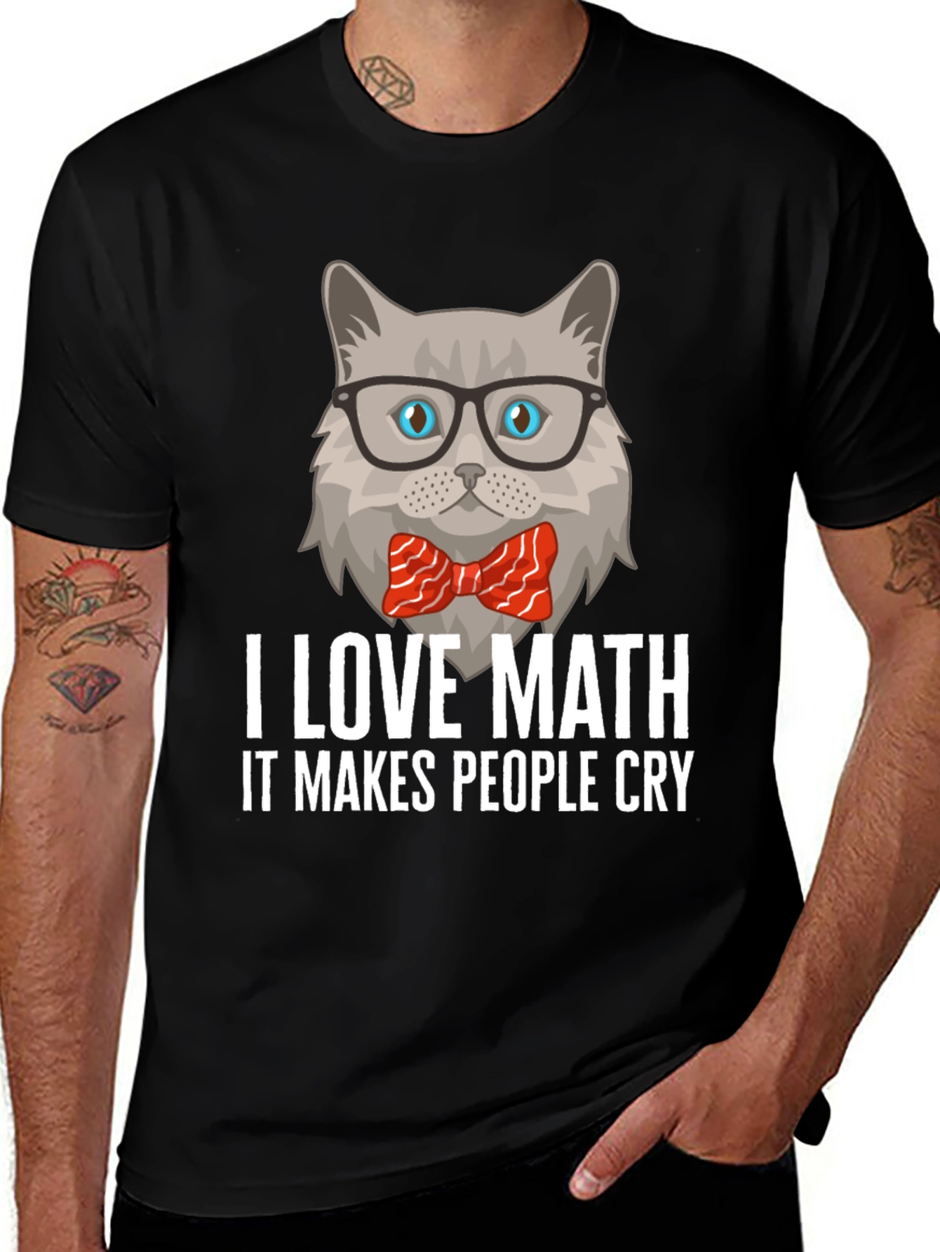 Variant 20 of I Love Math T-Shirt - Cat with Glasses