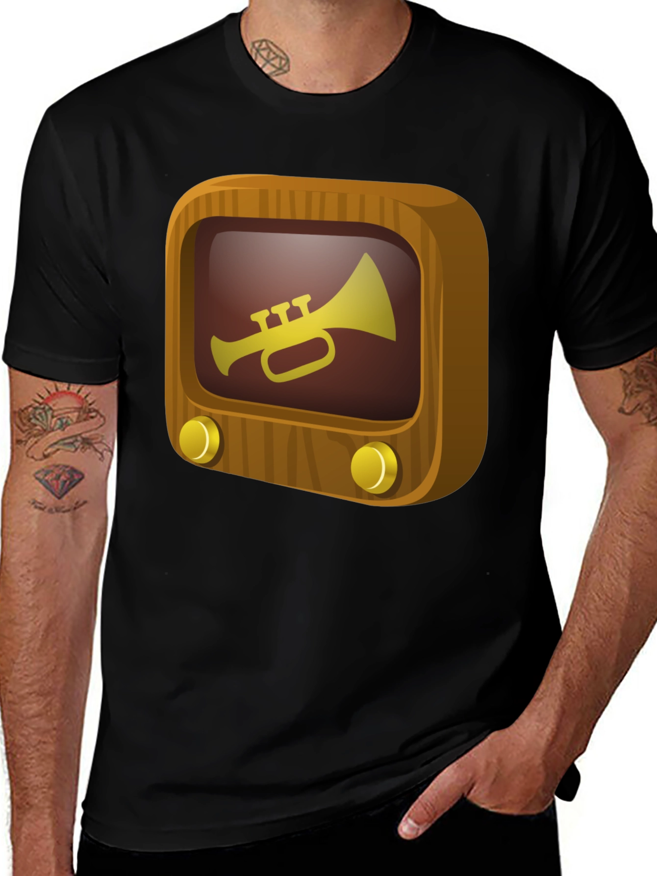 Variant 22 of Retro Radio Trumpet T-Shirt - Music Lover Tee