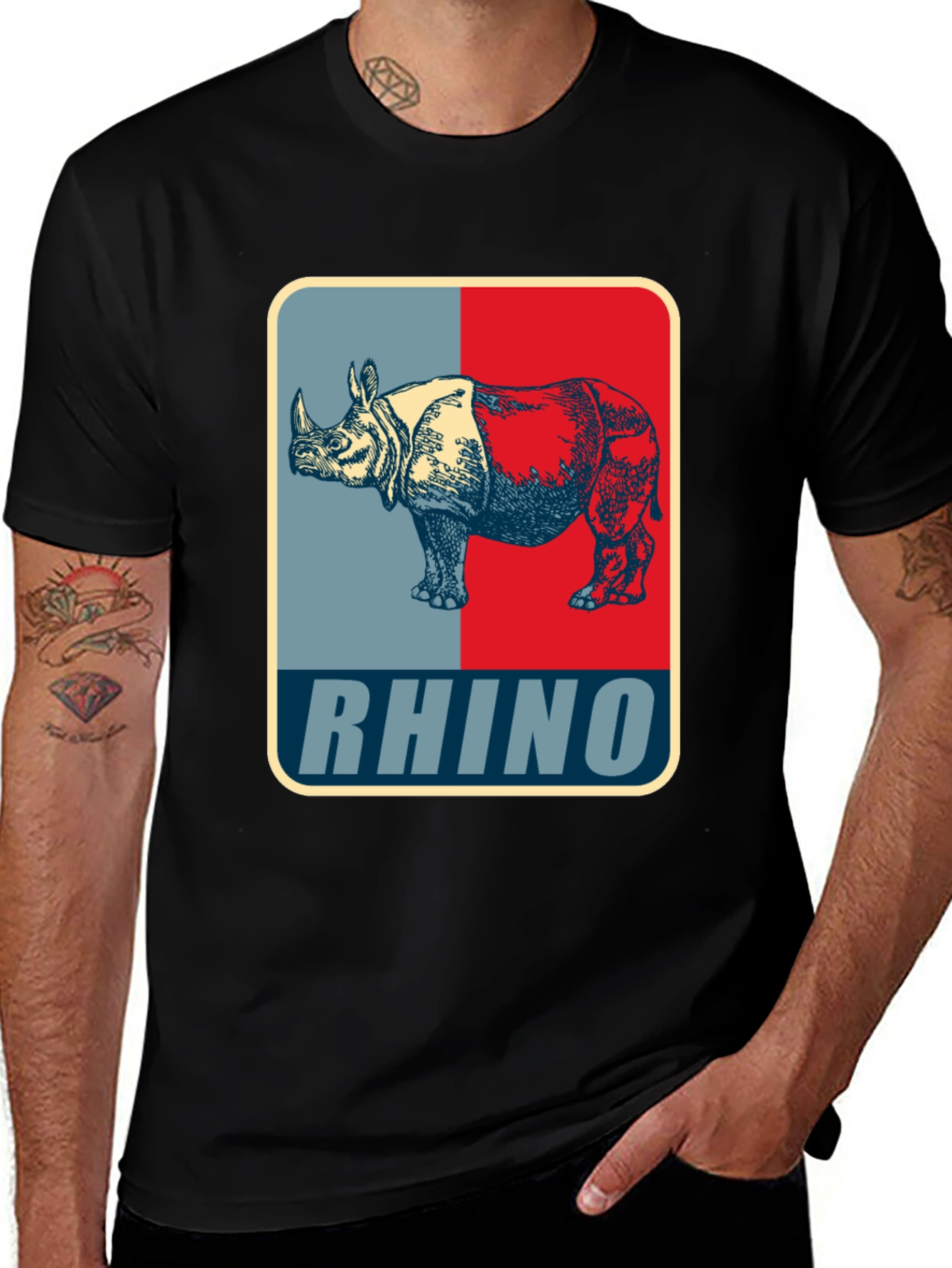 Variant 11 of Rhino Graphic T-Shirt - Bold Design