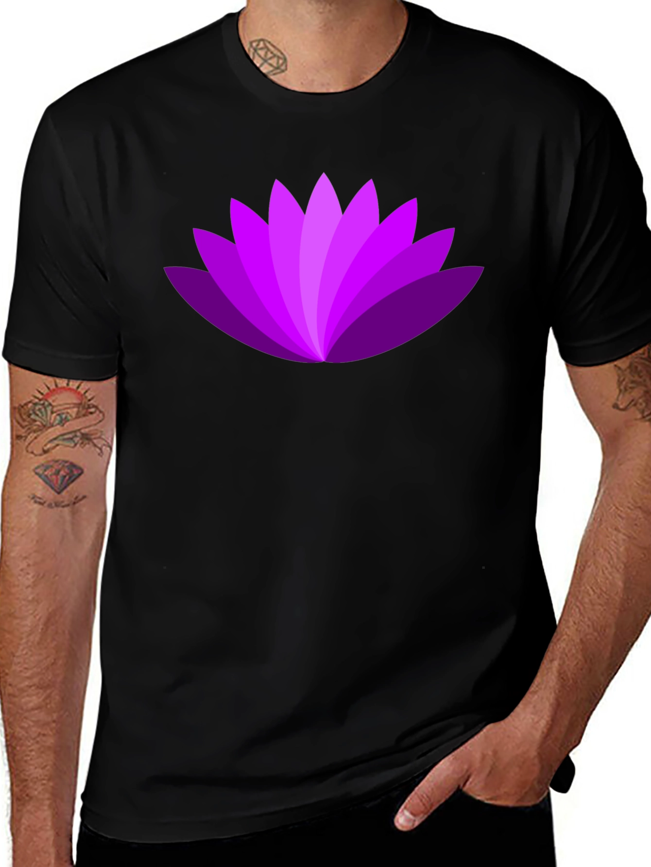 Variant 26 of Purple Lotus Flower Graphic T-Shirt
