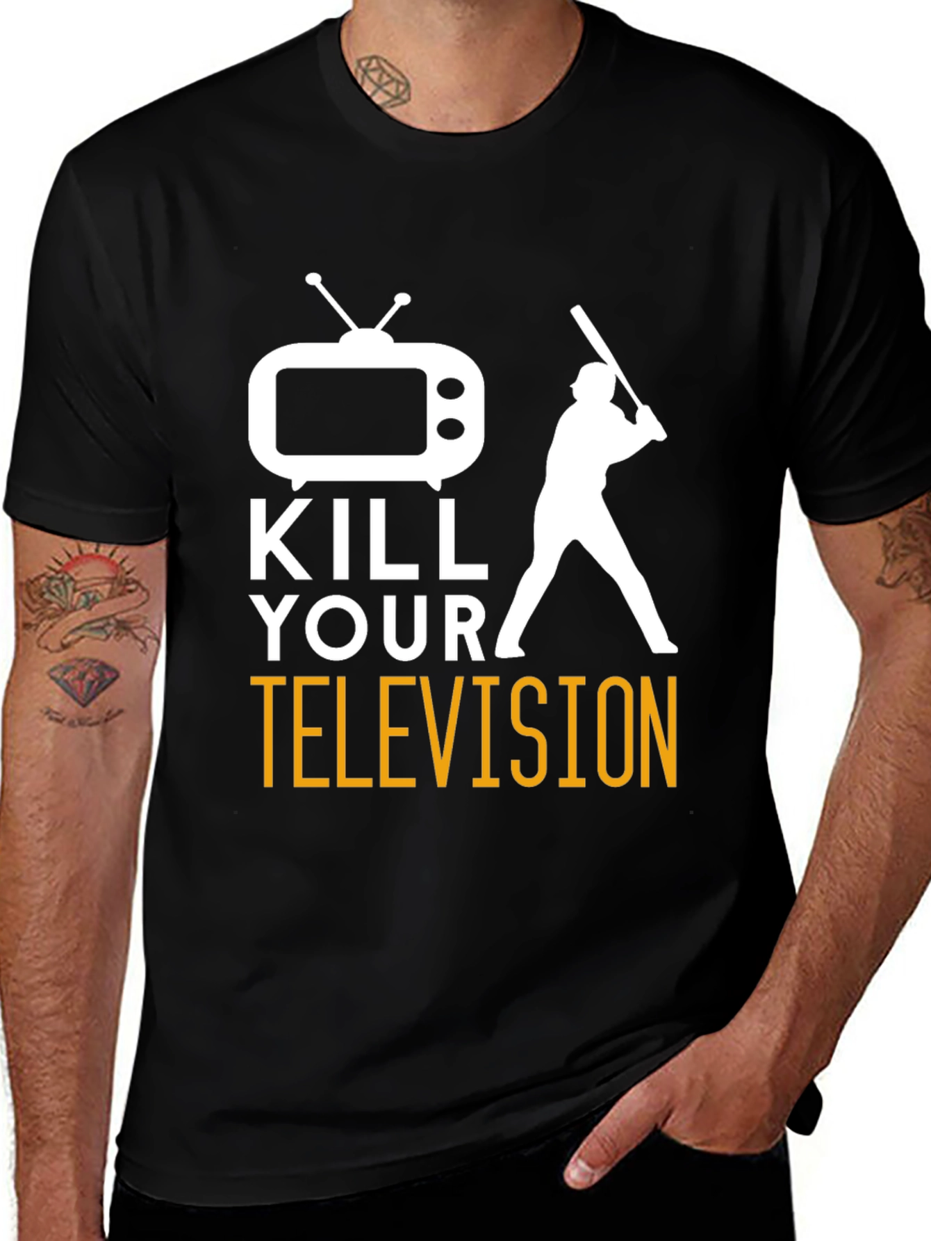 Variant 28 of Kill Your Television Baseball T-Shirt