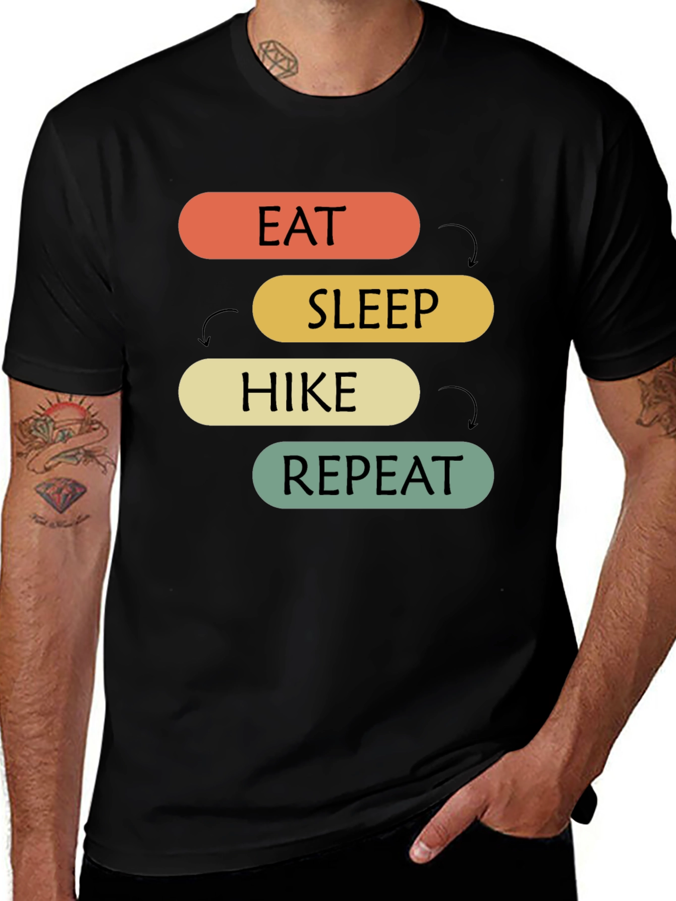 Variant 21 of Eat Sleep Hike Repeat Graphic T-Shirt
