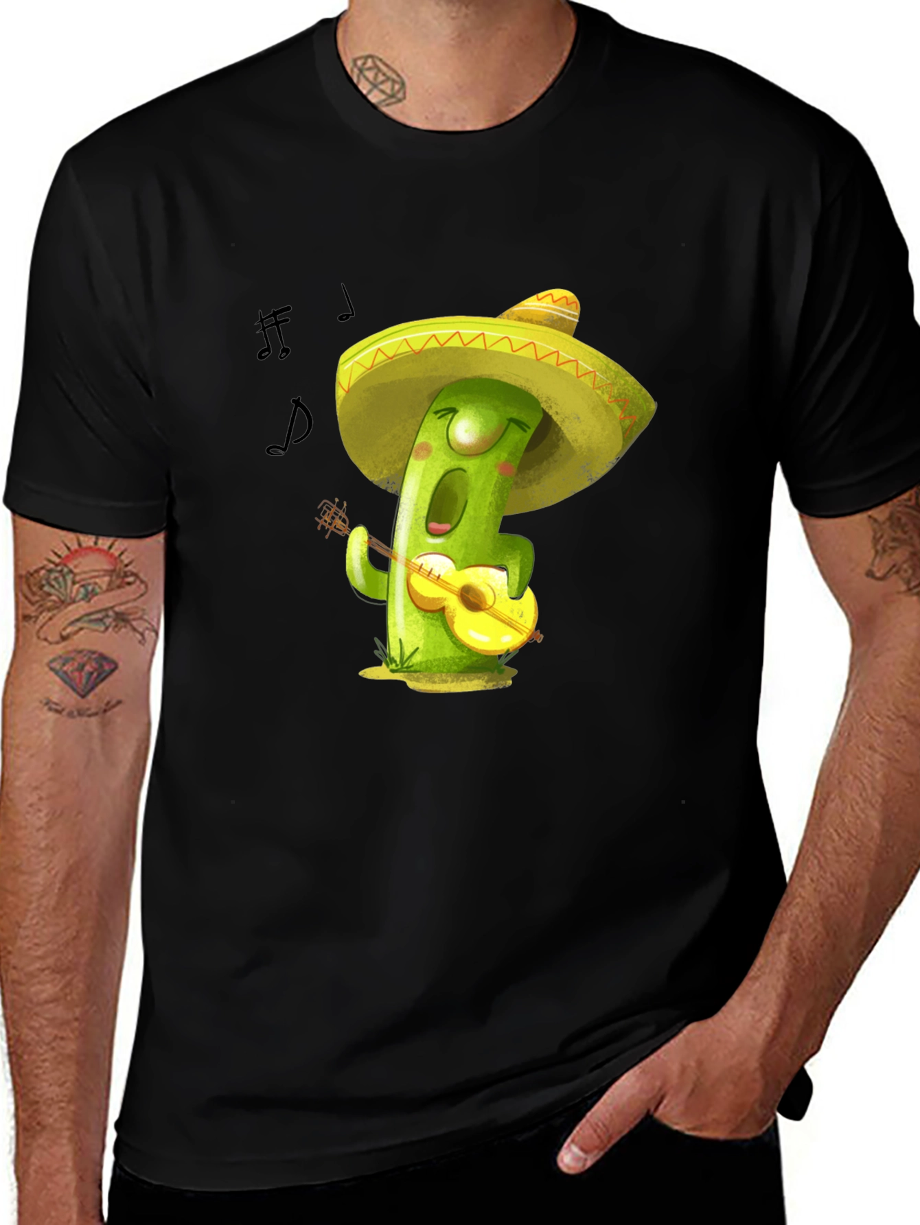 Variant 26 of Musical Cactus T-Shirt - Playful Design