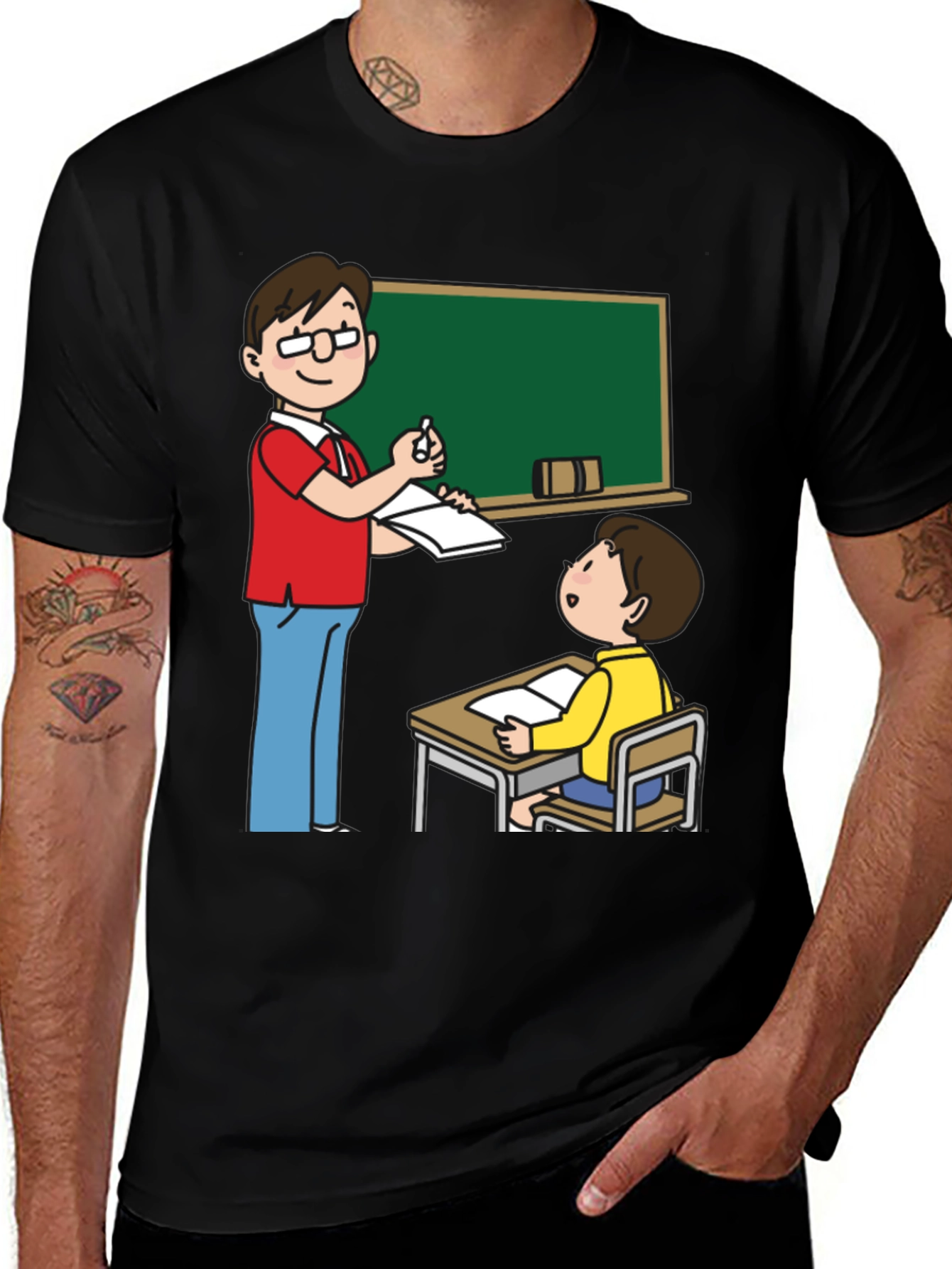 Variant 28 of Teacher and Student Graphic Tee - Black