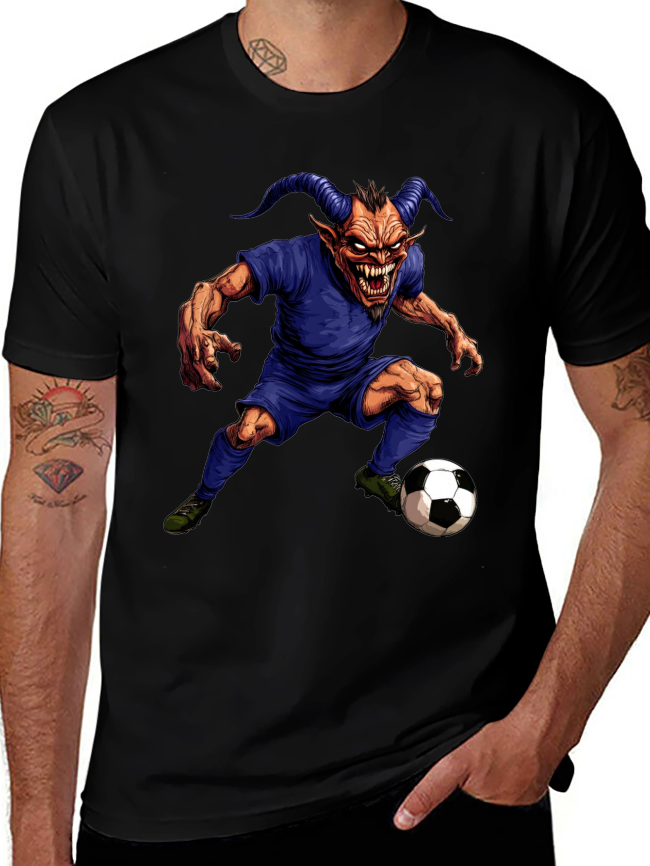 Variant 22 of Devil Soccer Player Graphic T-Shirt