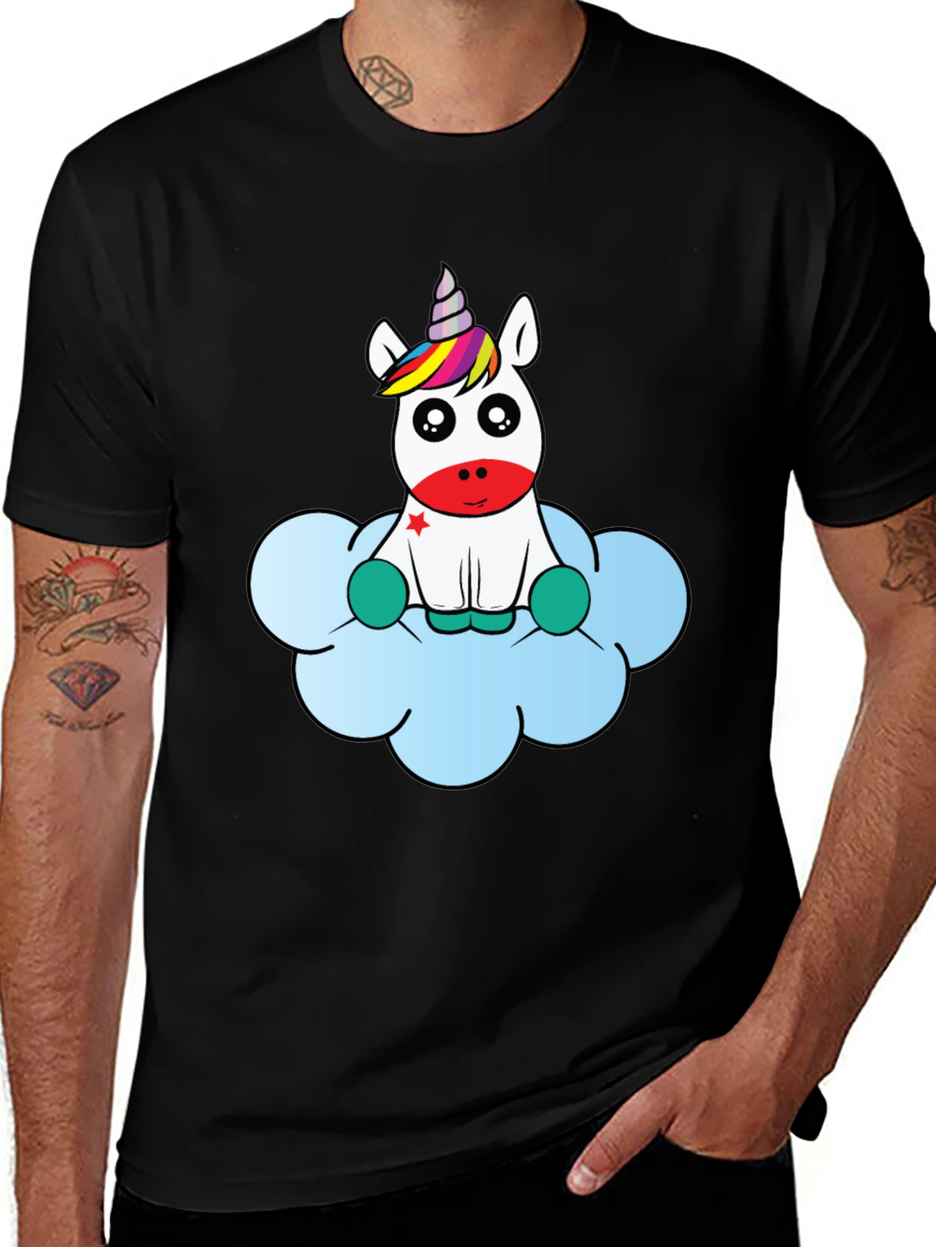 Variant 24 of Unicorn Cloud Graphic Tee - Whimsical Cotton T-Shirt