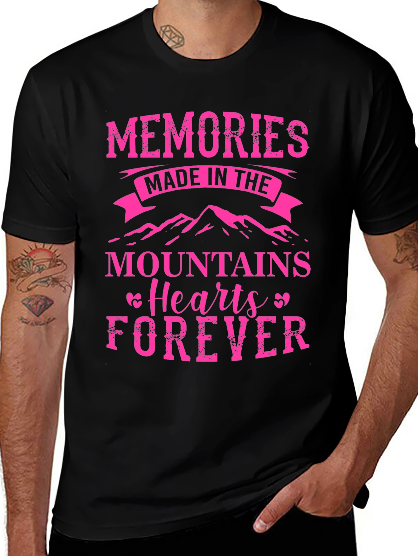 Variant 12 of Mountains Hearts Forever Graphic Tee