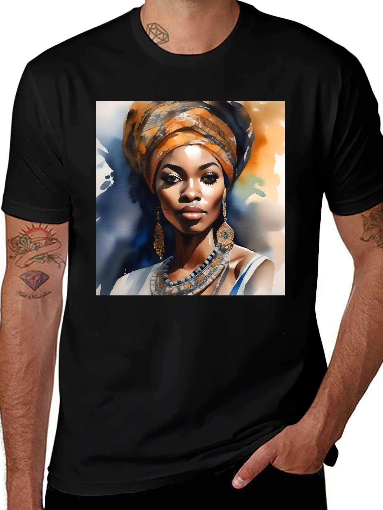 African Queen Graphic Tee - Stylish Black T-Shirt