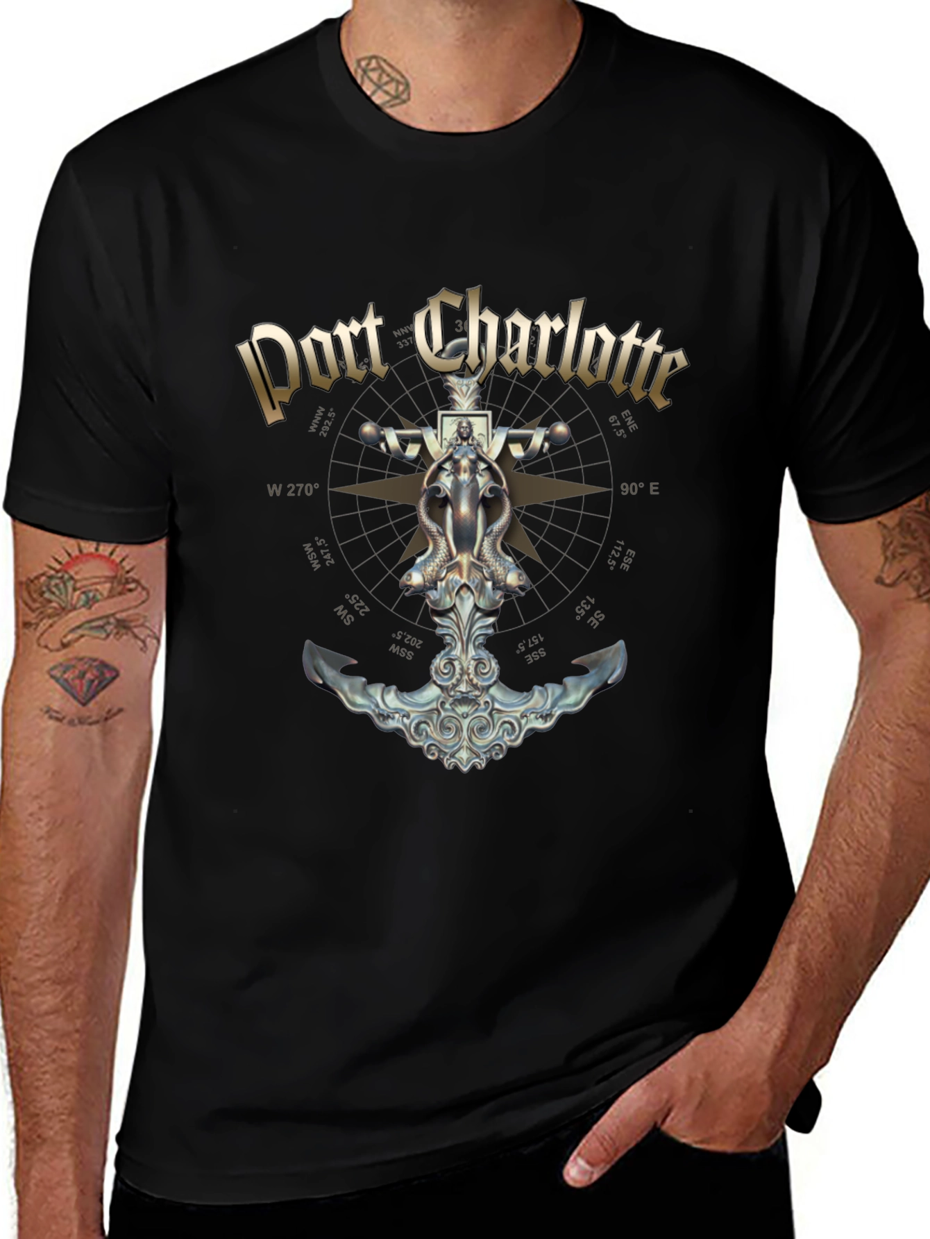 Variant 12 of Port Charlotte Anchor Black T-Shirt