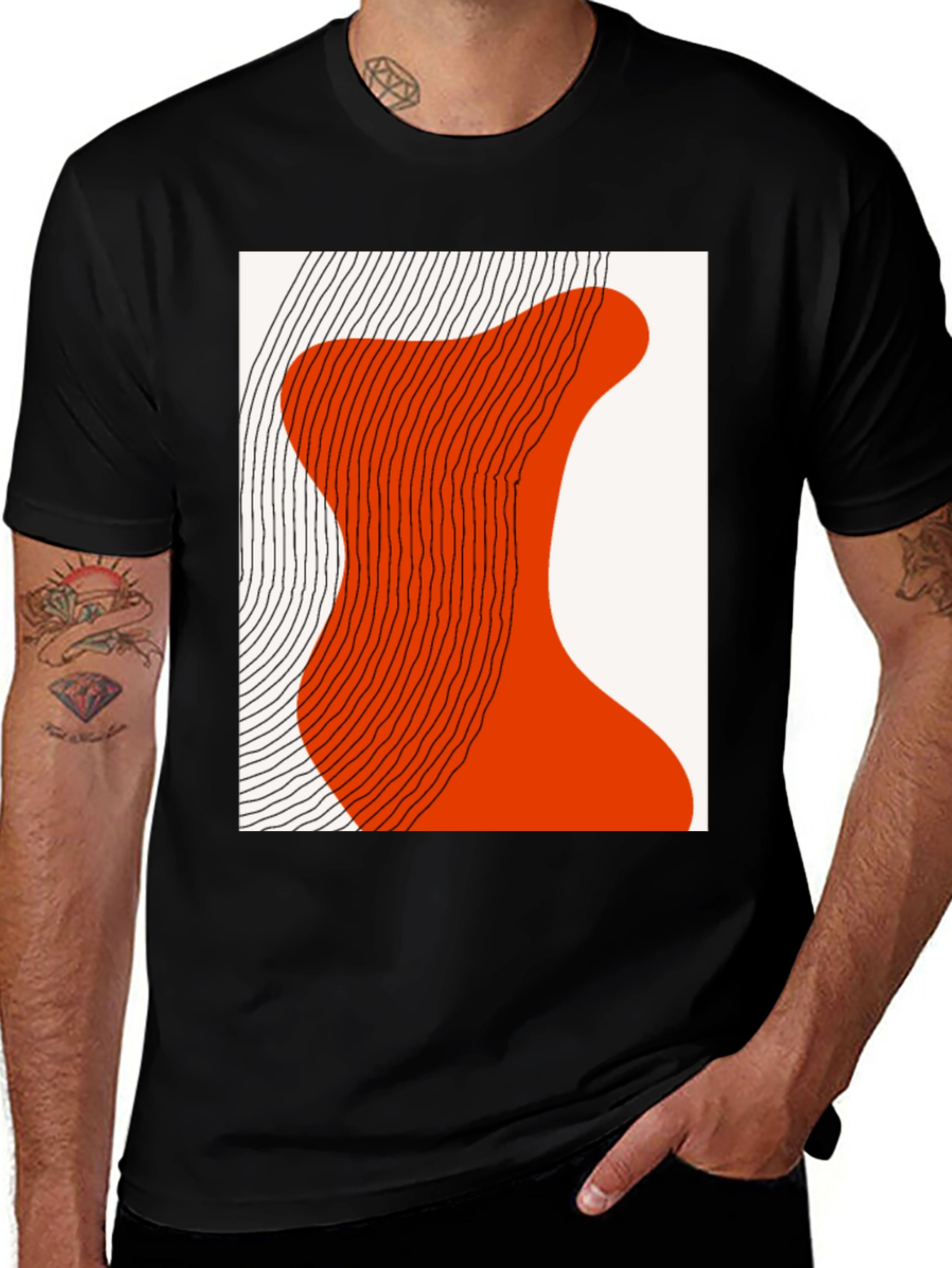 Variant 26 of Abstract Art Graphic Tee - Modern Casual Style