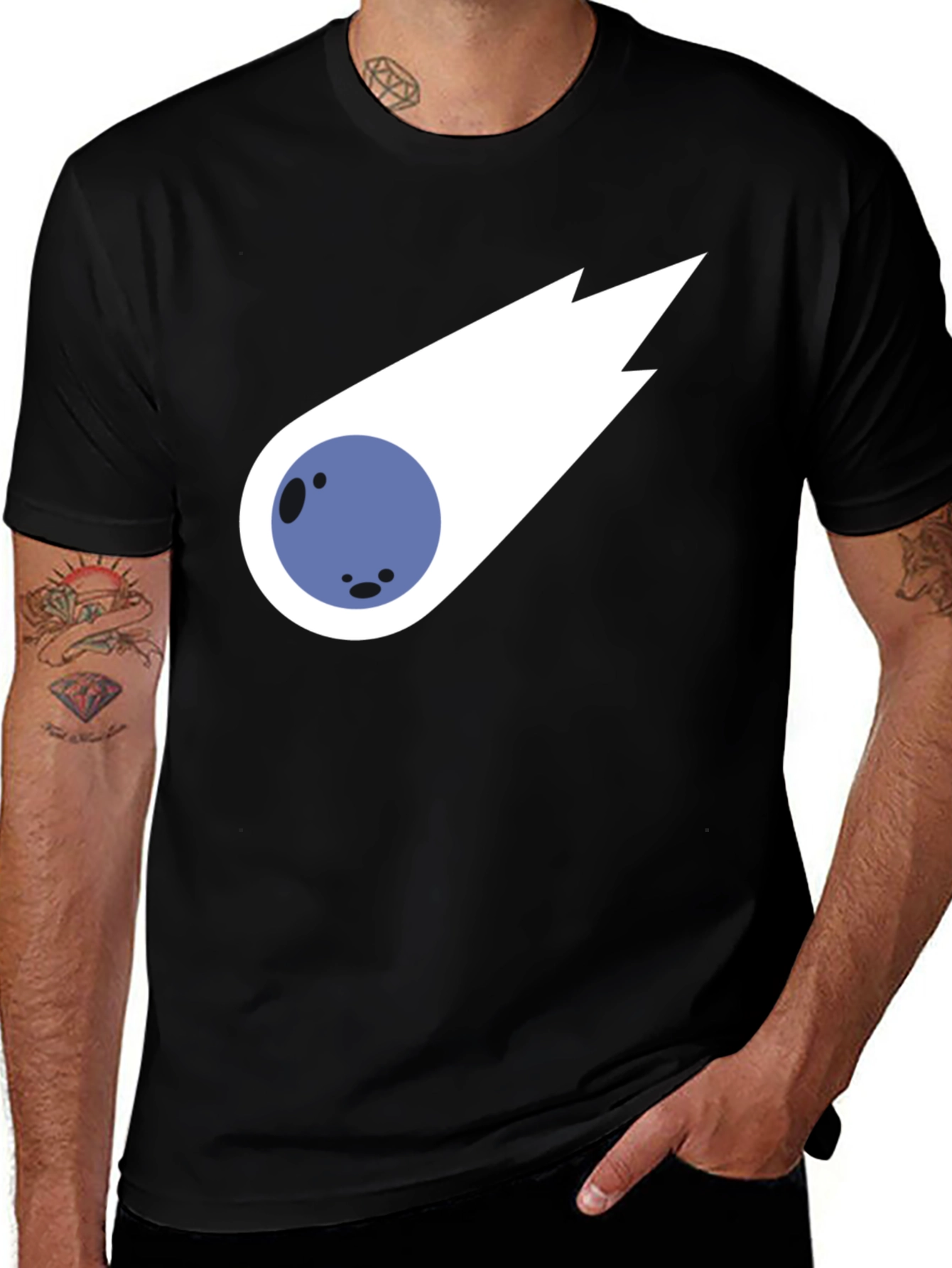 Variant 9 of Black Comet T-Shirt - Trendy Graphic Tee