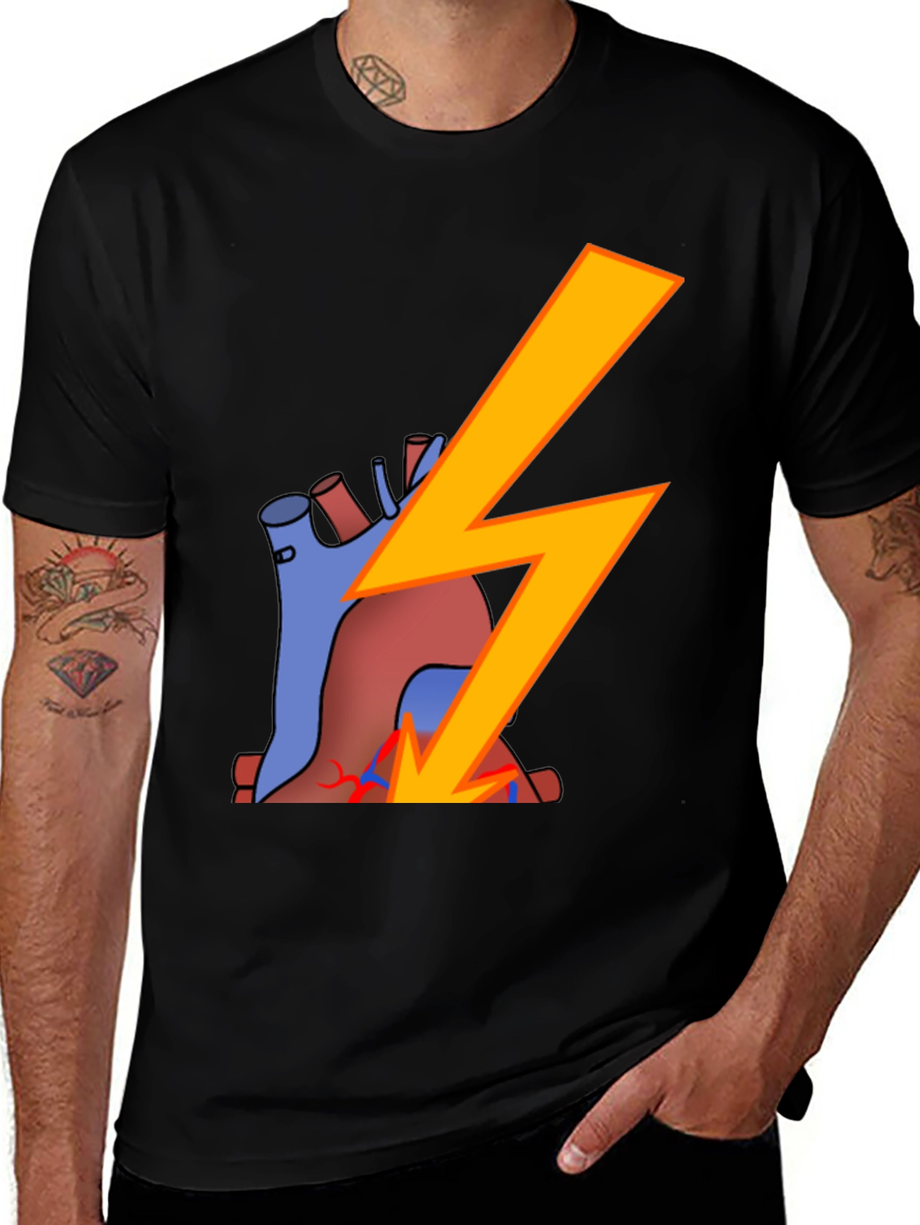 Variant 9 of Heart Shock T-Shirt - Electrifying Style