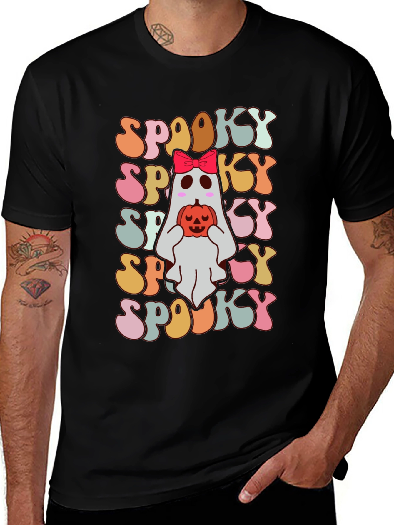 Variant 15 of Spooky Cute Halloween Ghost Graphic Tee