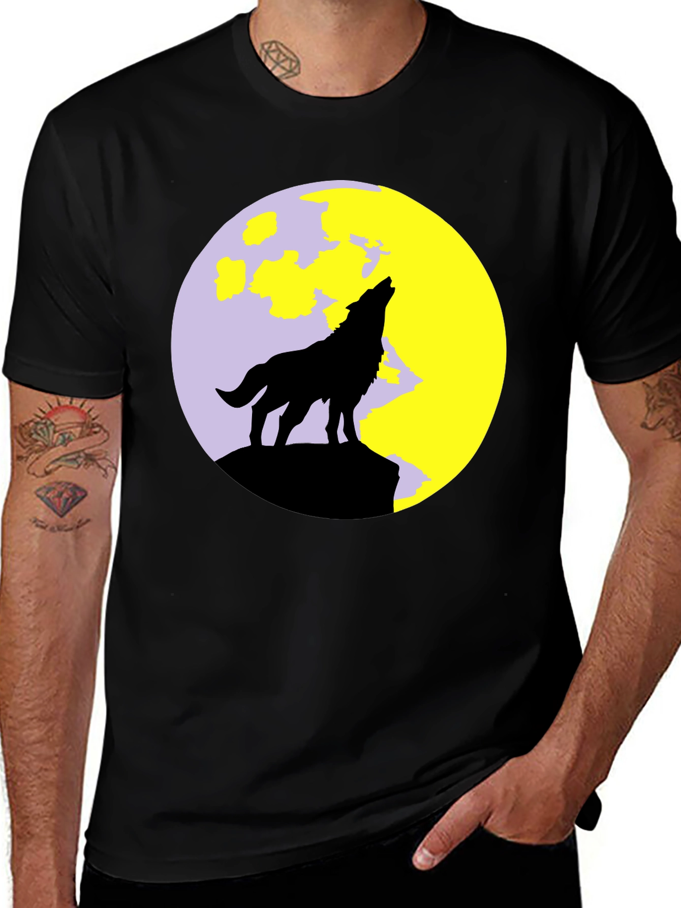 Variant 12 of Wolf Moon Black T-Shirt