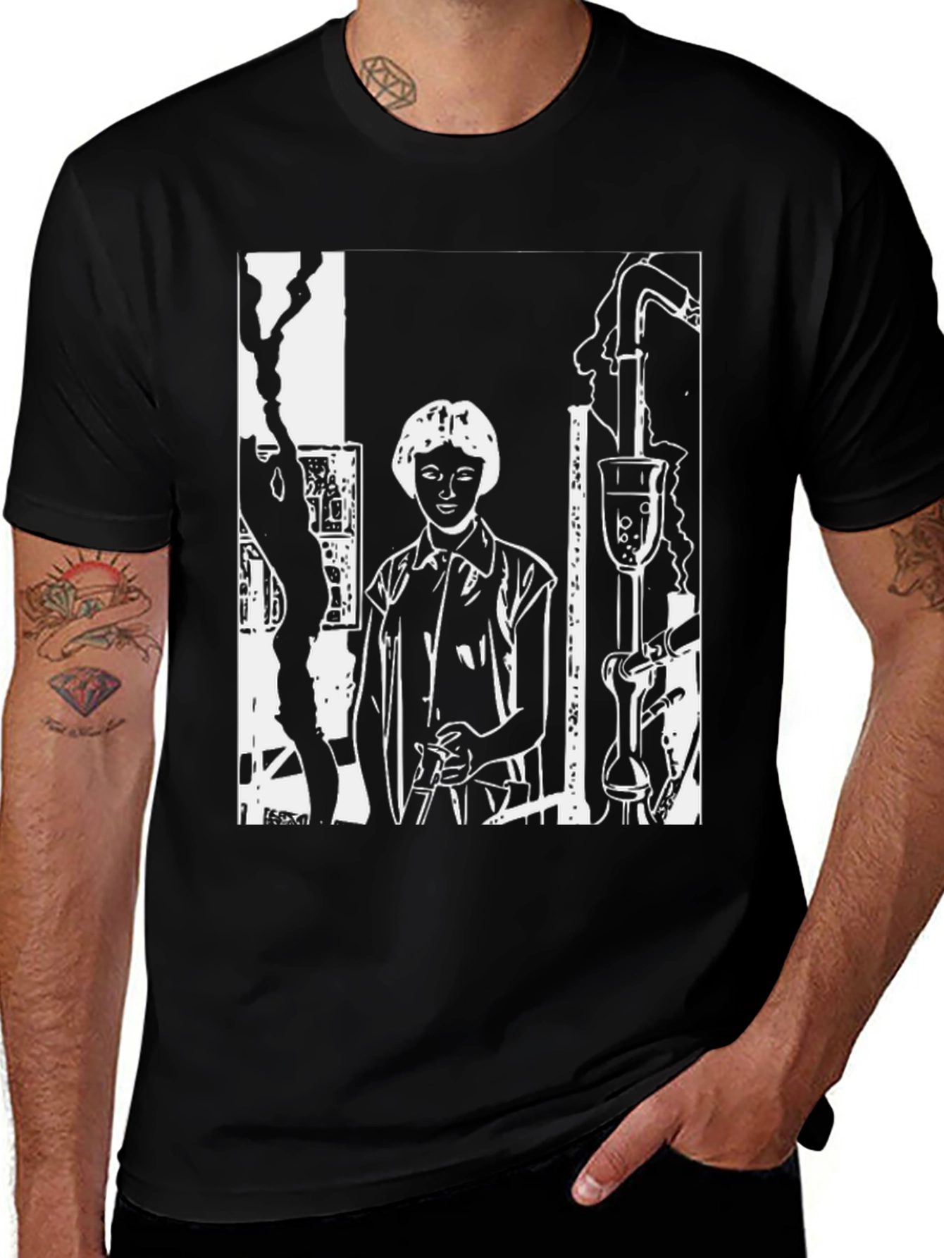 Variant 27 of Unique Graphic Print Black T-Shirt