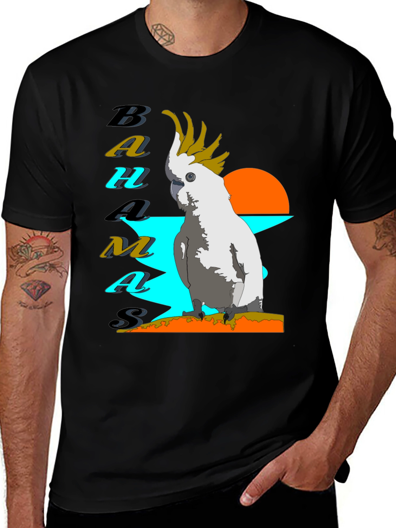 Variant 2 of Bahamas Parrot T-Shirt - Tropical Island Style