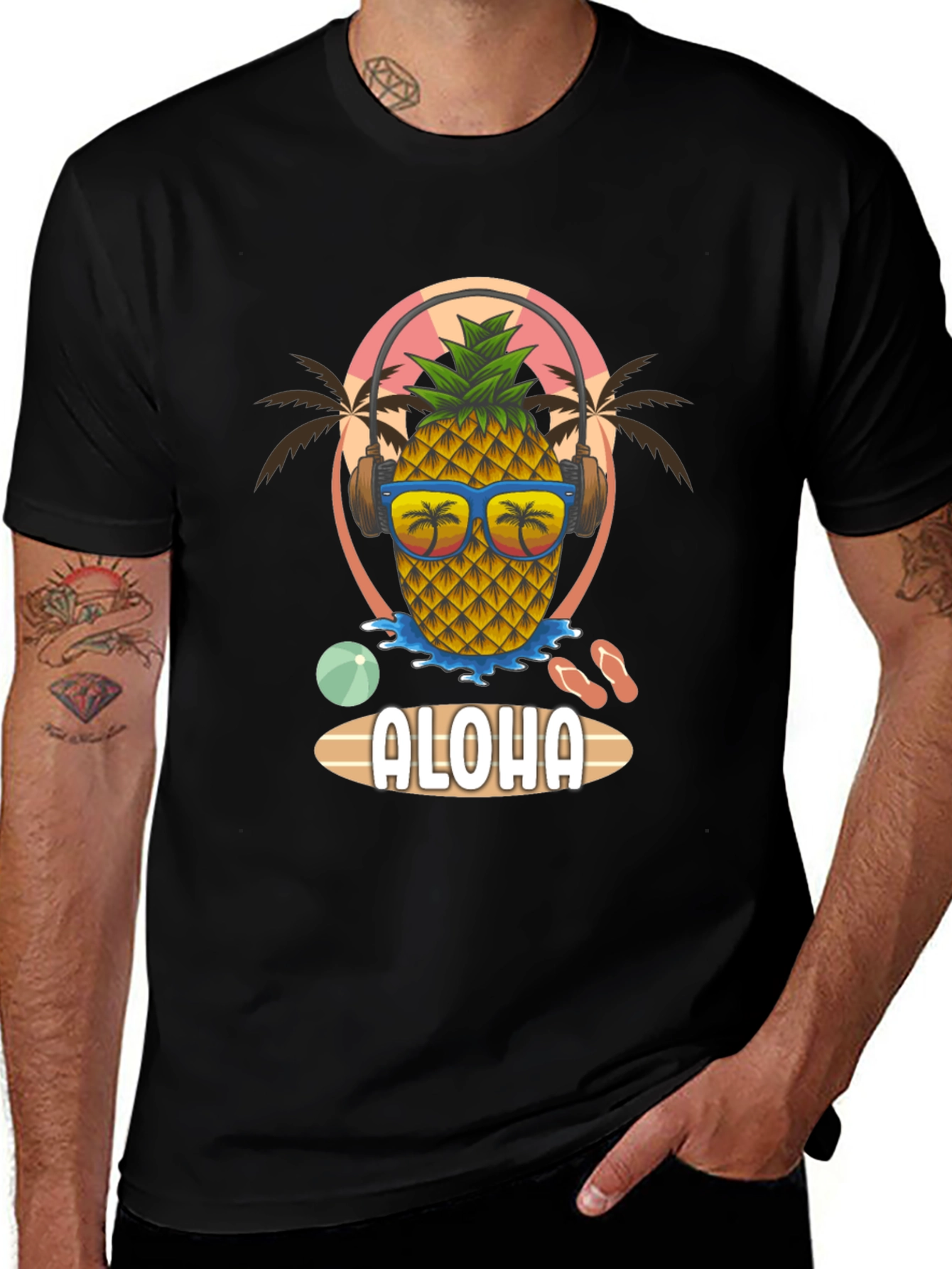 Variant 18 of Aloha Pineapple T-Shirt - Tropical Summer Vibes